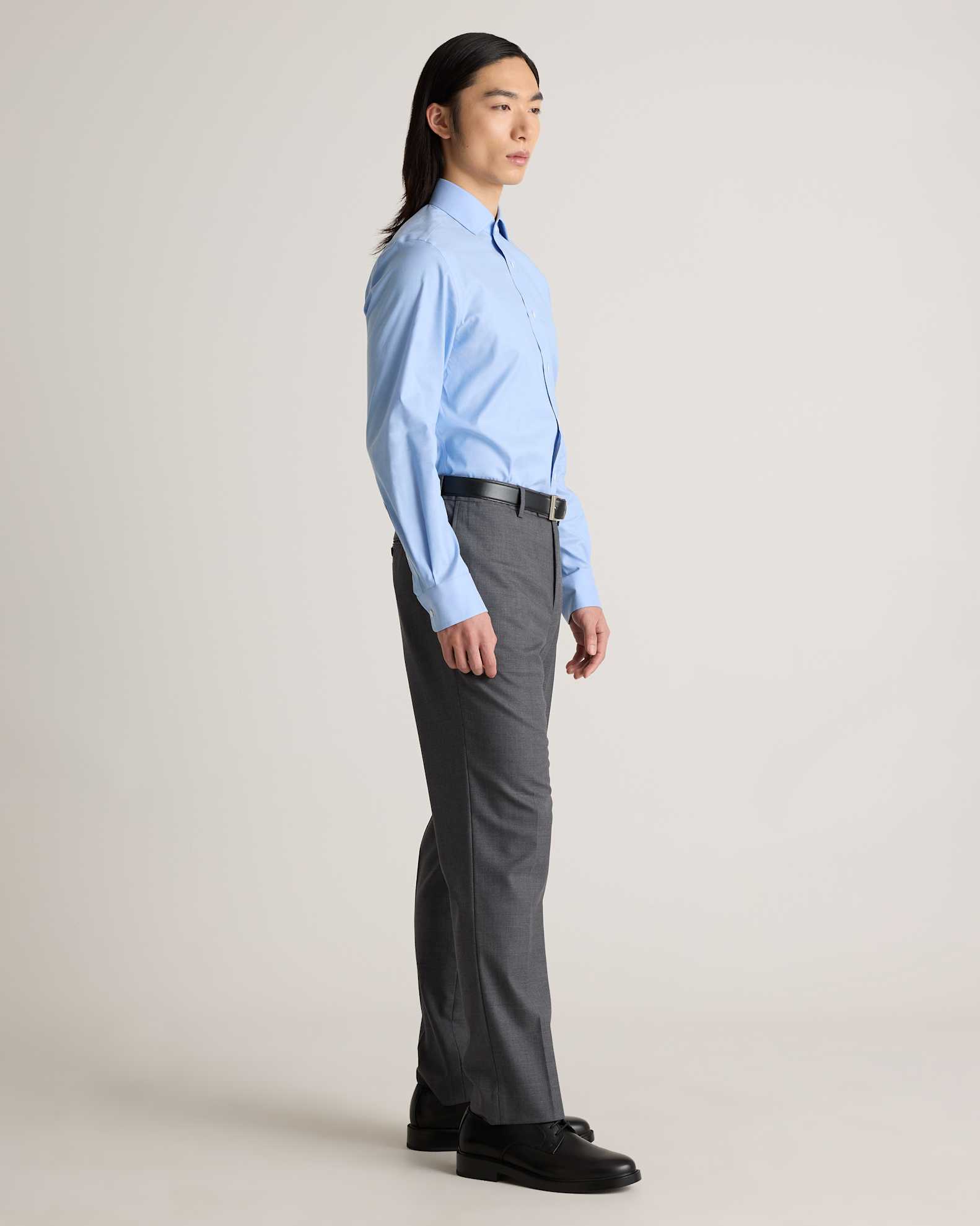 Men's Organic Cotton Stretch Royal Oxford Dress Shirt in Sky Blue Men's Organic Cotton Stretch Royal Oxford Dress Shirt in Sky Blue