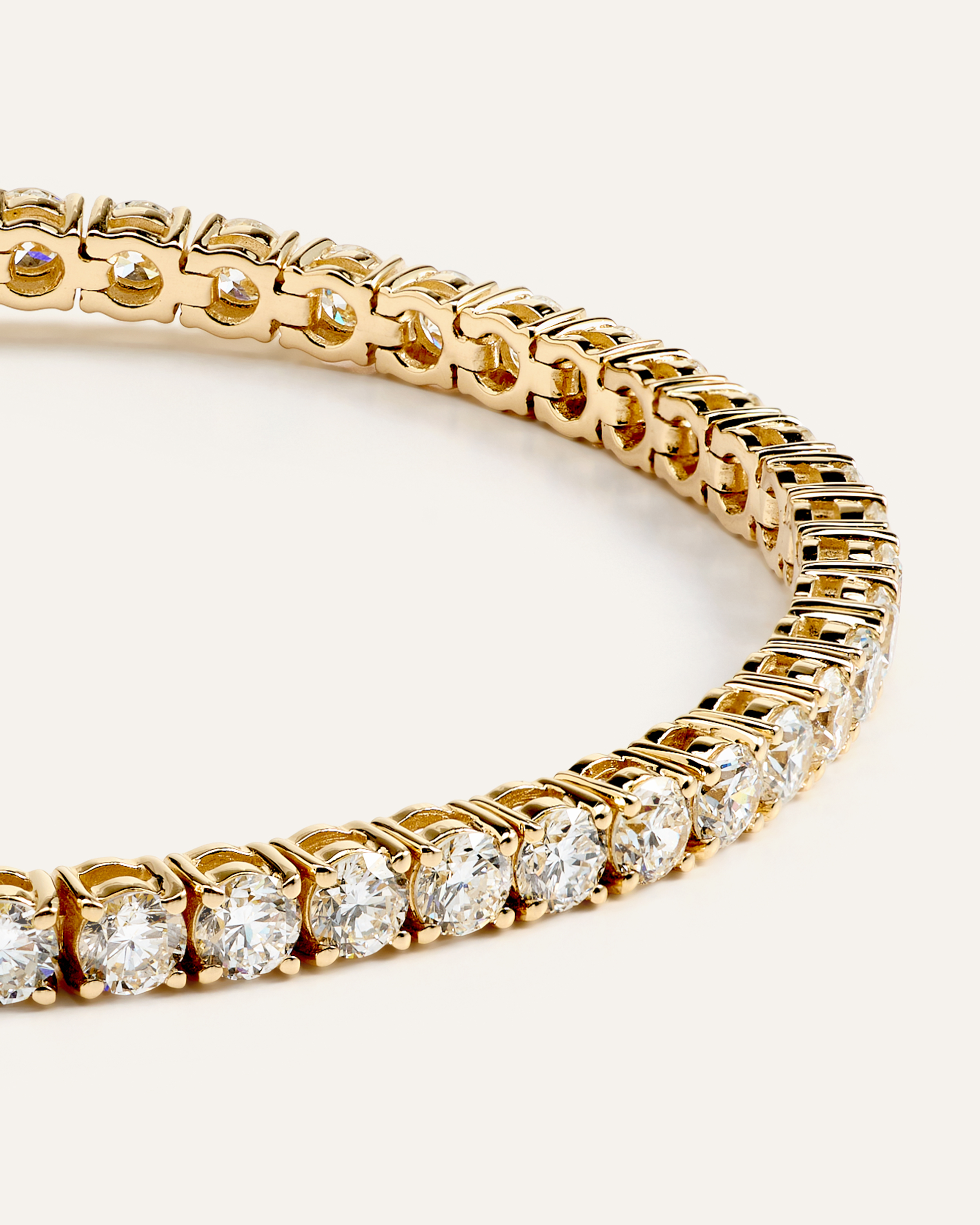 Bracelet mariage en or jaune 14 carats taille ronde diamant cultivé en labora