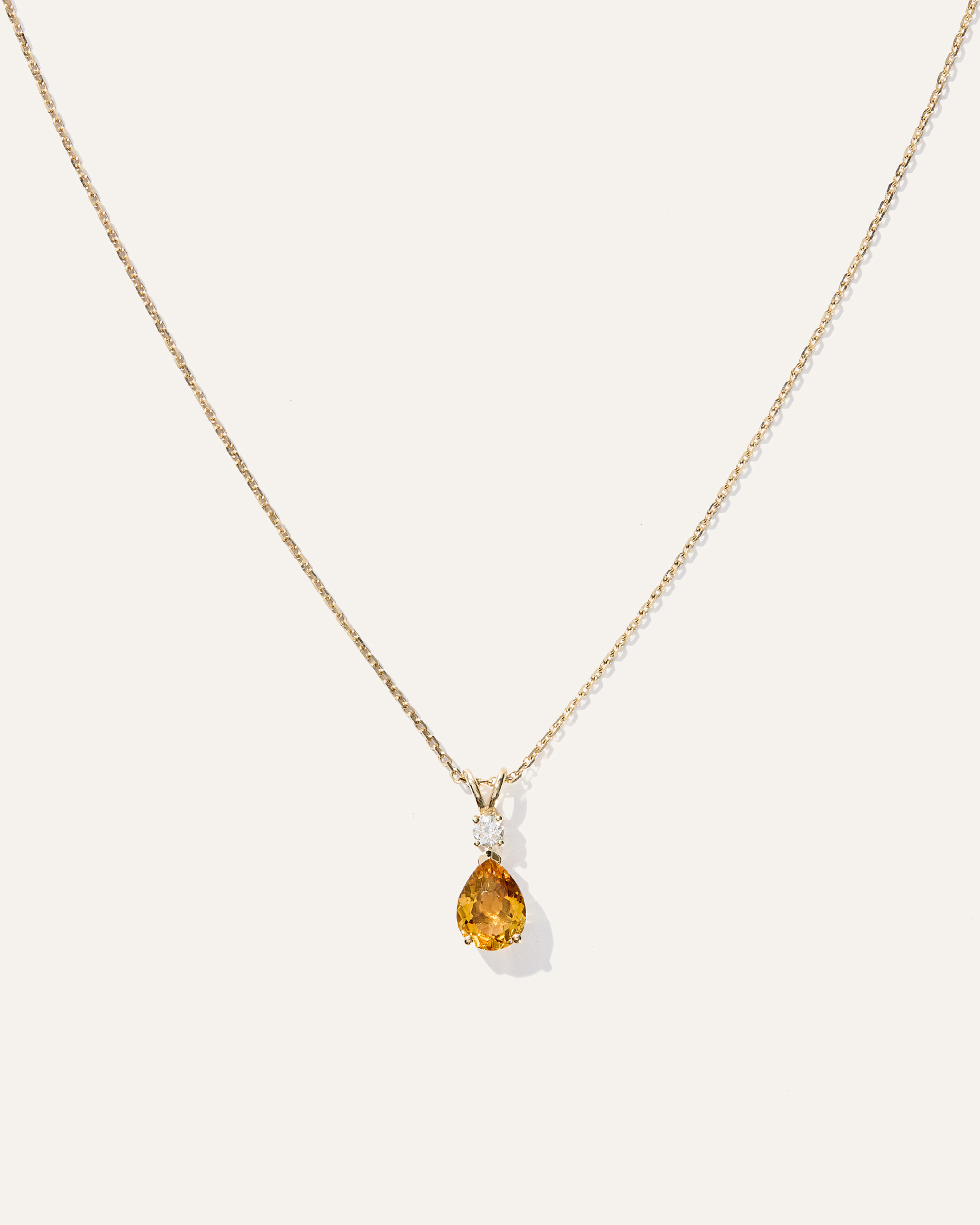 Yellow Gold 14K Gold Diamond & Semi-Precious Gemstone Drop Necklace