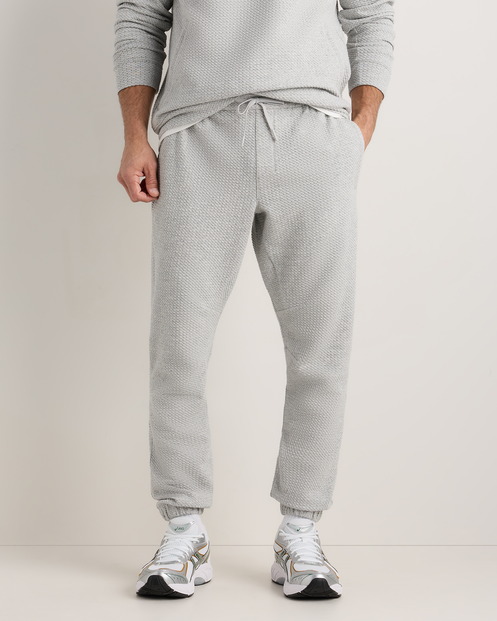 Heather Grey Waffle Knit Joggers
