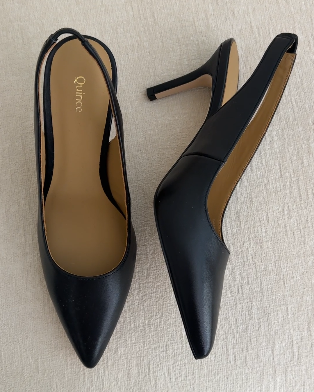 Italian Leather Slingback 75mm Heel - PDP Video Thumbnail (Black, 4x5)