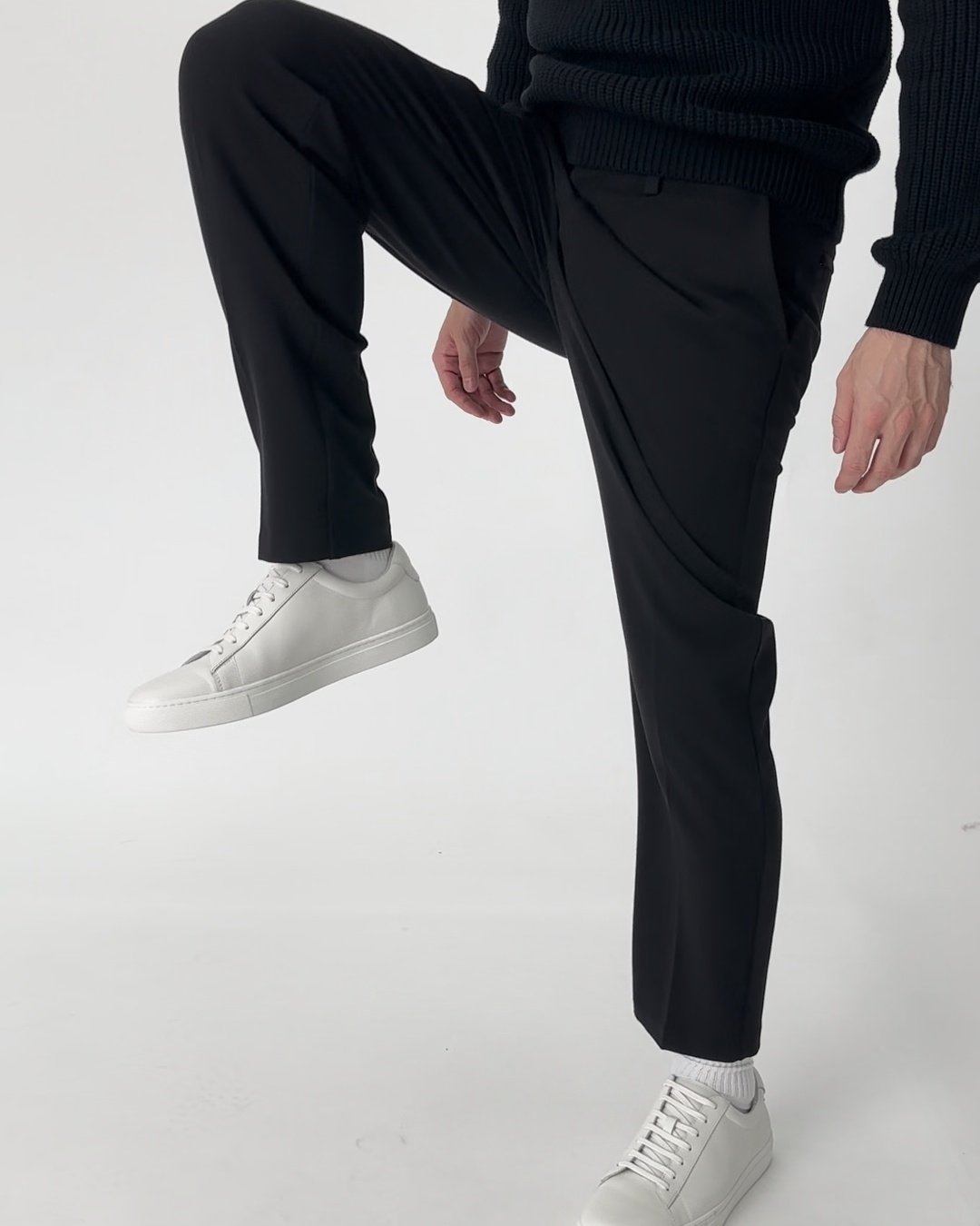Ultra-Stretch 24/7 Smart Chinos - Slim - PDP Video Thumbnail (Black, 4x5)