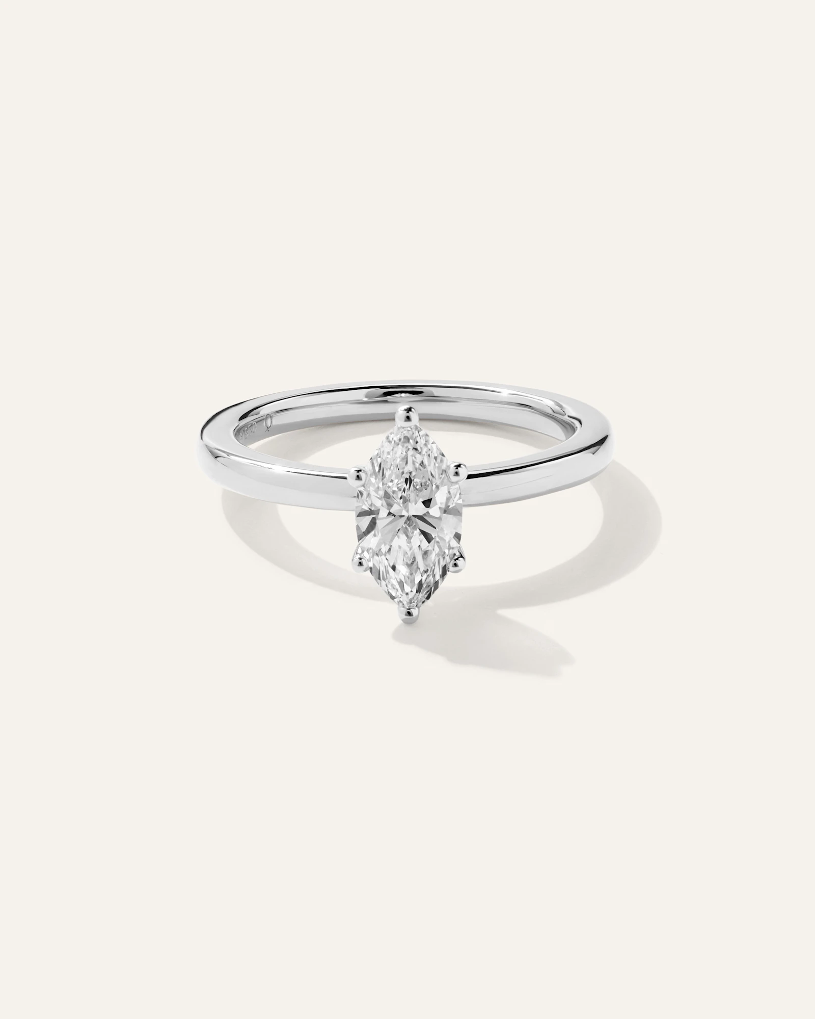Lab Grown Diamond Marquise Comfort Fit Engagement Ring