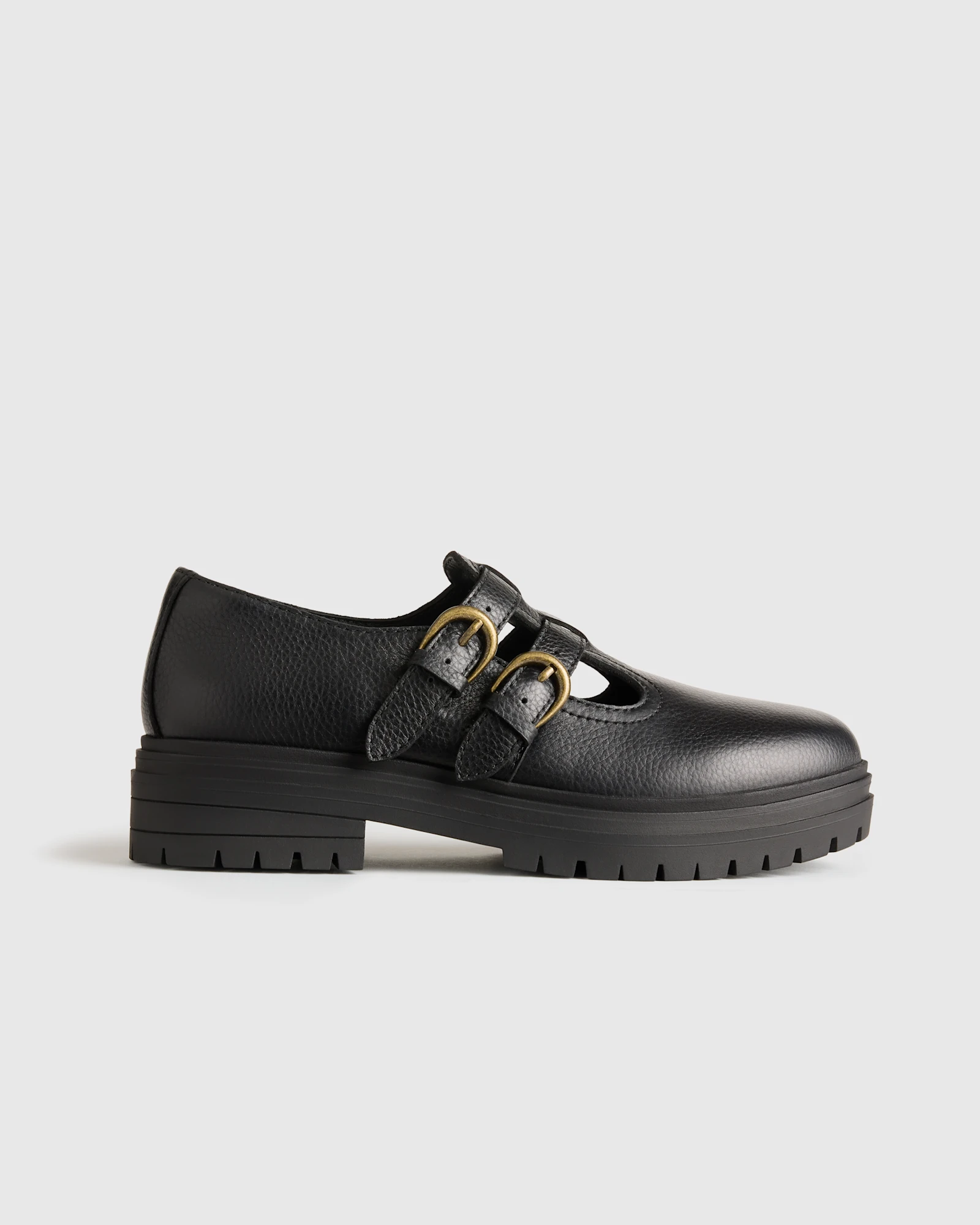 Italian Leather Lug Sole Mary Jane Loafer