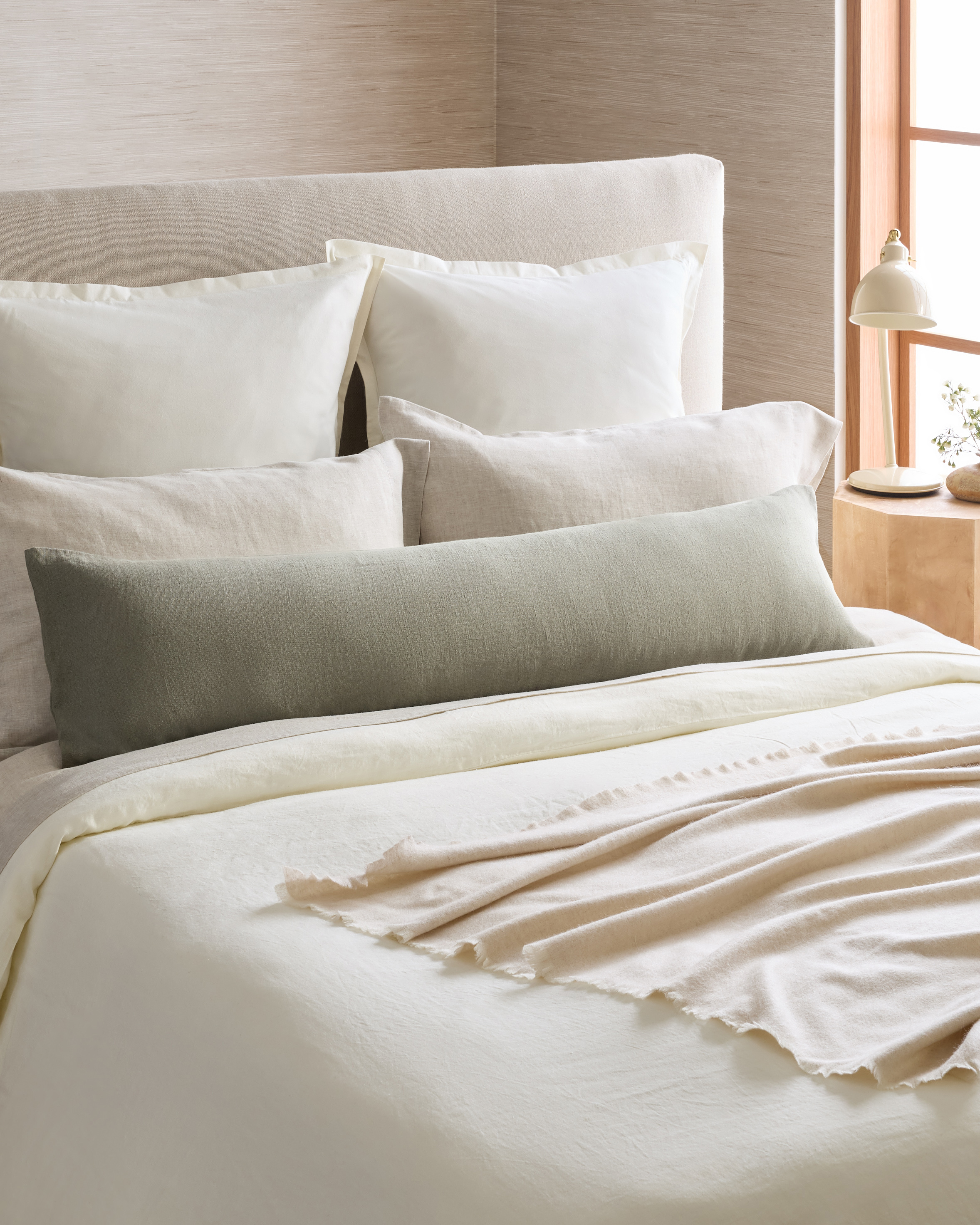 Sage European Linen Oversized Lumbar Pillow Cover