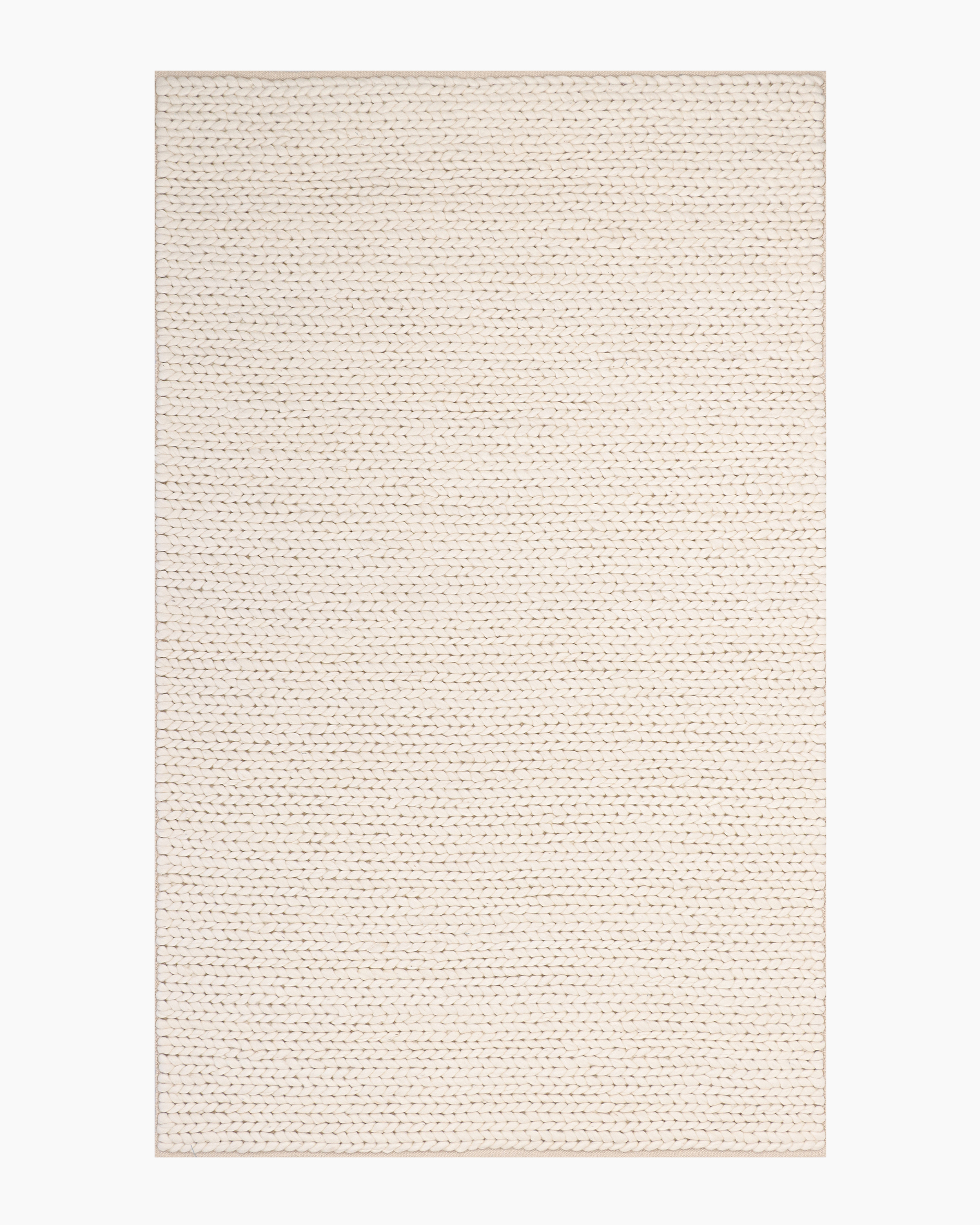 Neutral Chunky Hand Braided Wool Rug