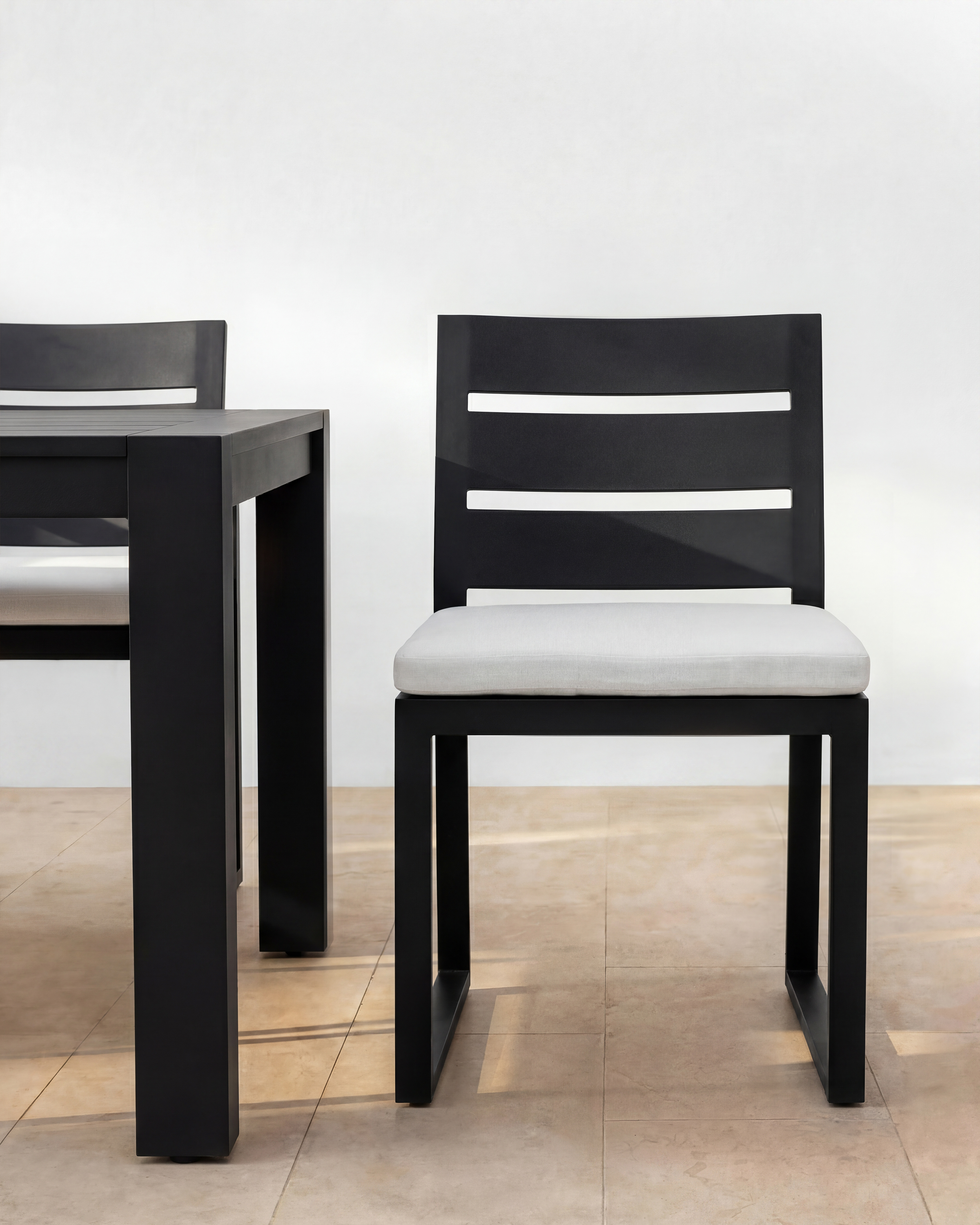 Linear Aluminum Outdoor Dining Chair - thumbnail 2