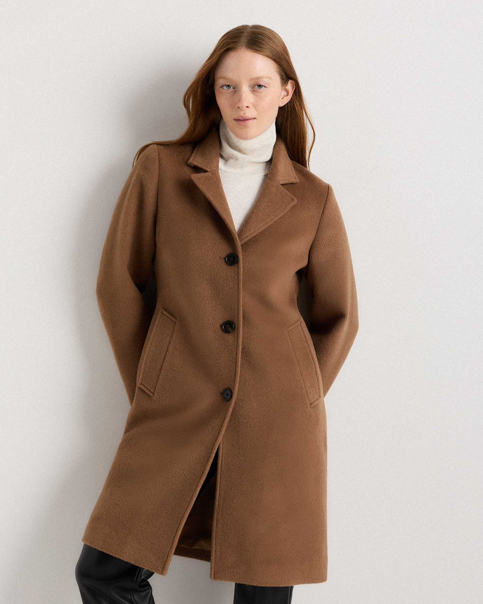 Quince Women's Camel Hair Single-breasted Midi Coat In Brown