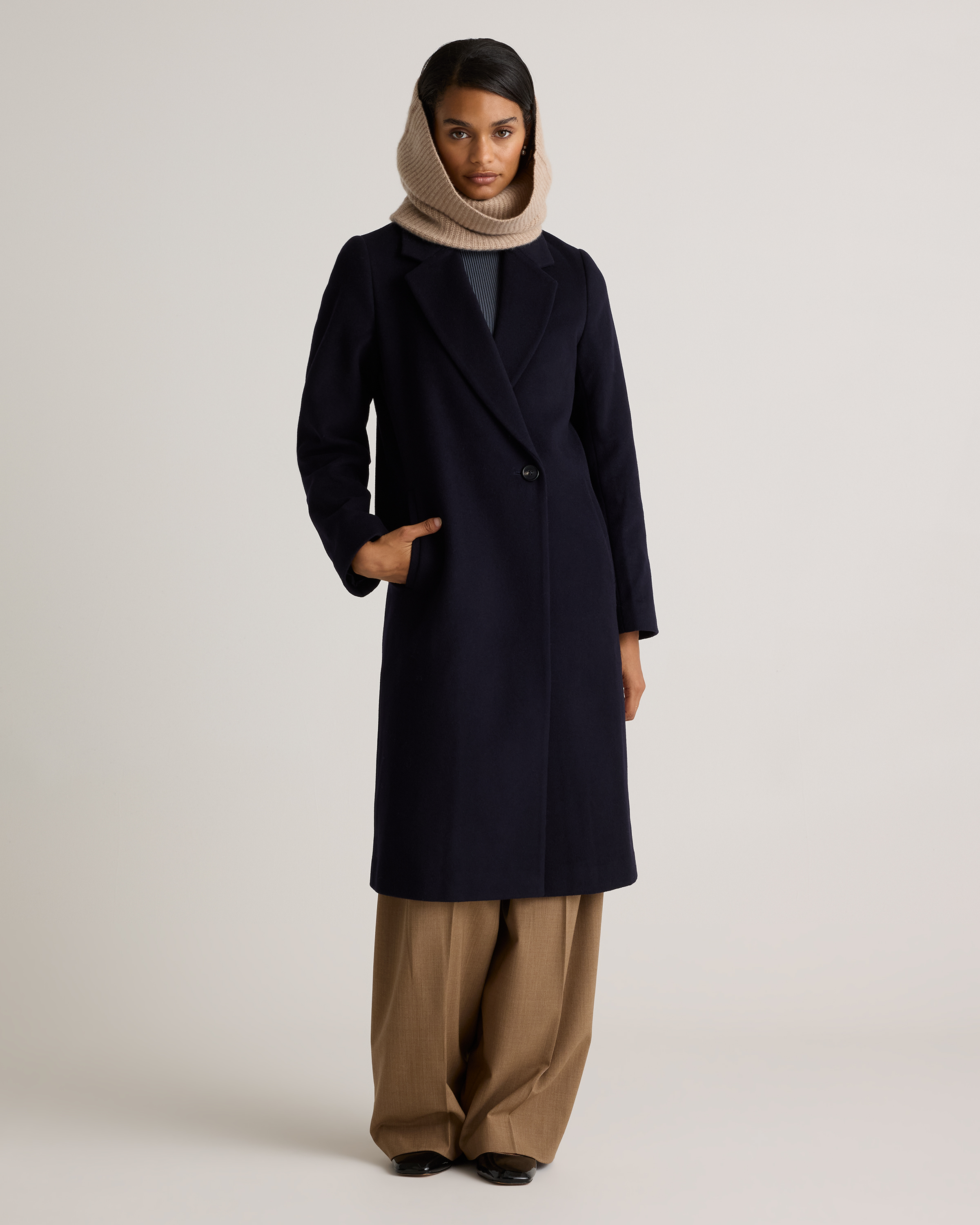 Mongolian Cashmere Snood in Oatmeal