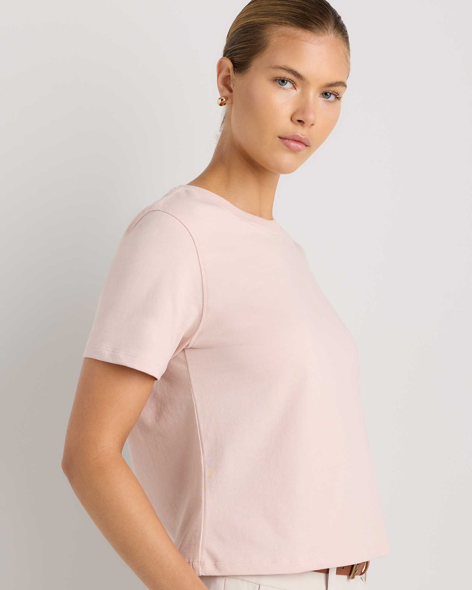 Organic Cotton Micro-Rib Elbow Sleeve Tee