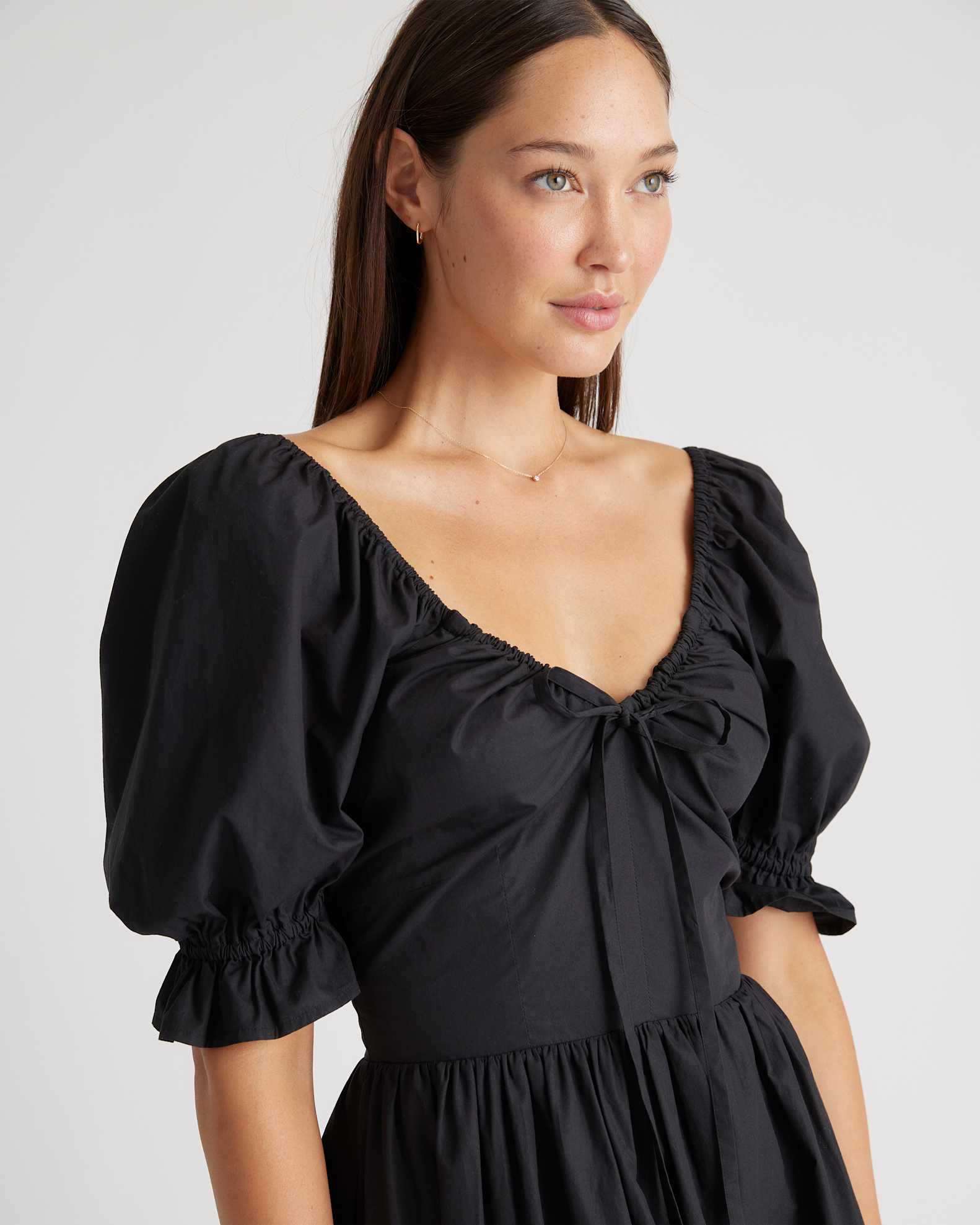 100% Organic Cotton Puff Sleeve Midi Dress 100% Organic Cotton Puff Sleeve Midi Dress