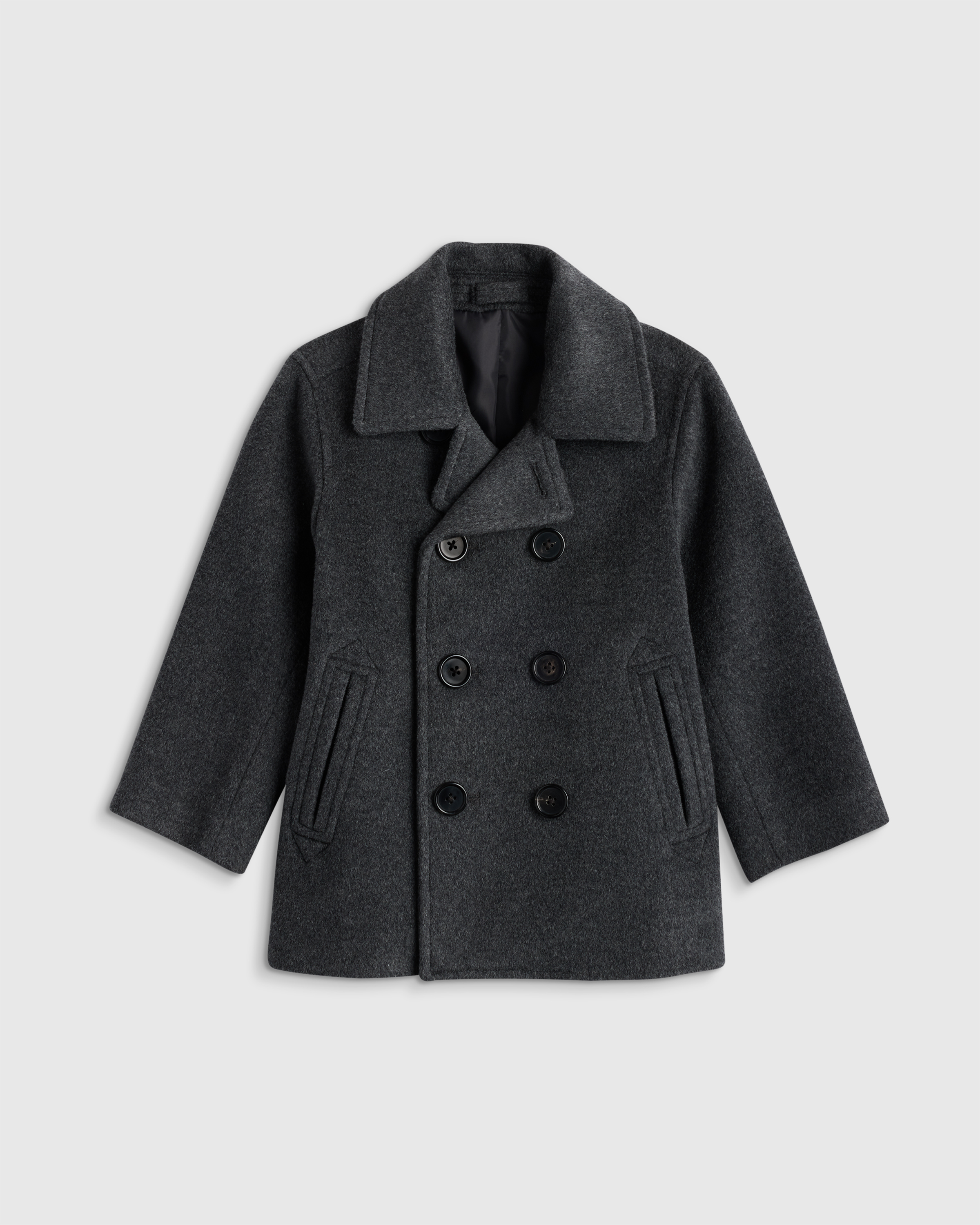 Quince Kids' Boys Wool Cashmere Peacoat In Gray