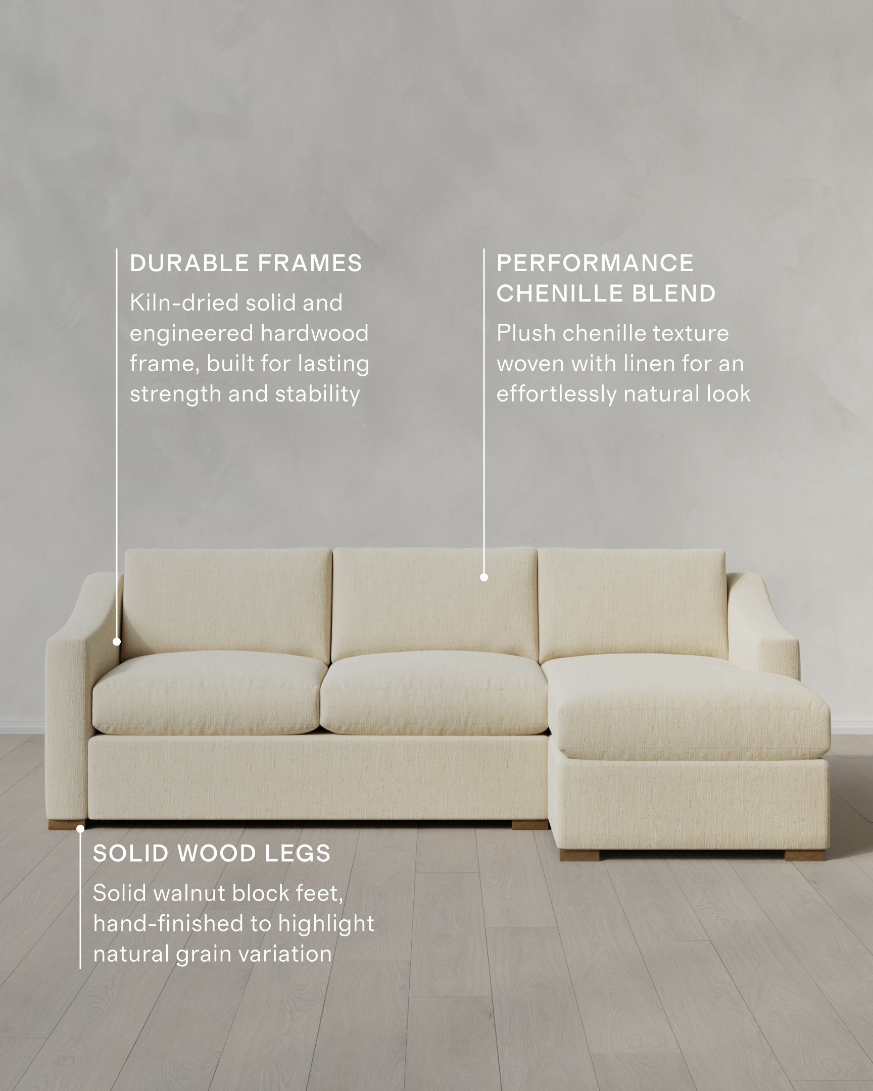 PERFORMANCE LINEN- chaise 104 right