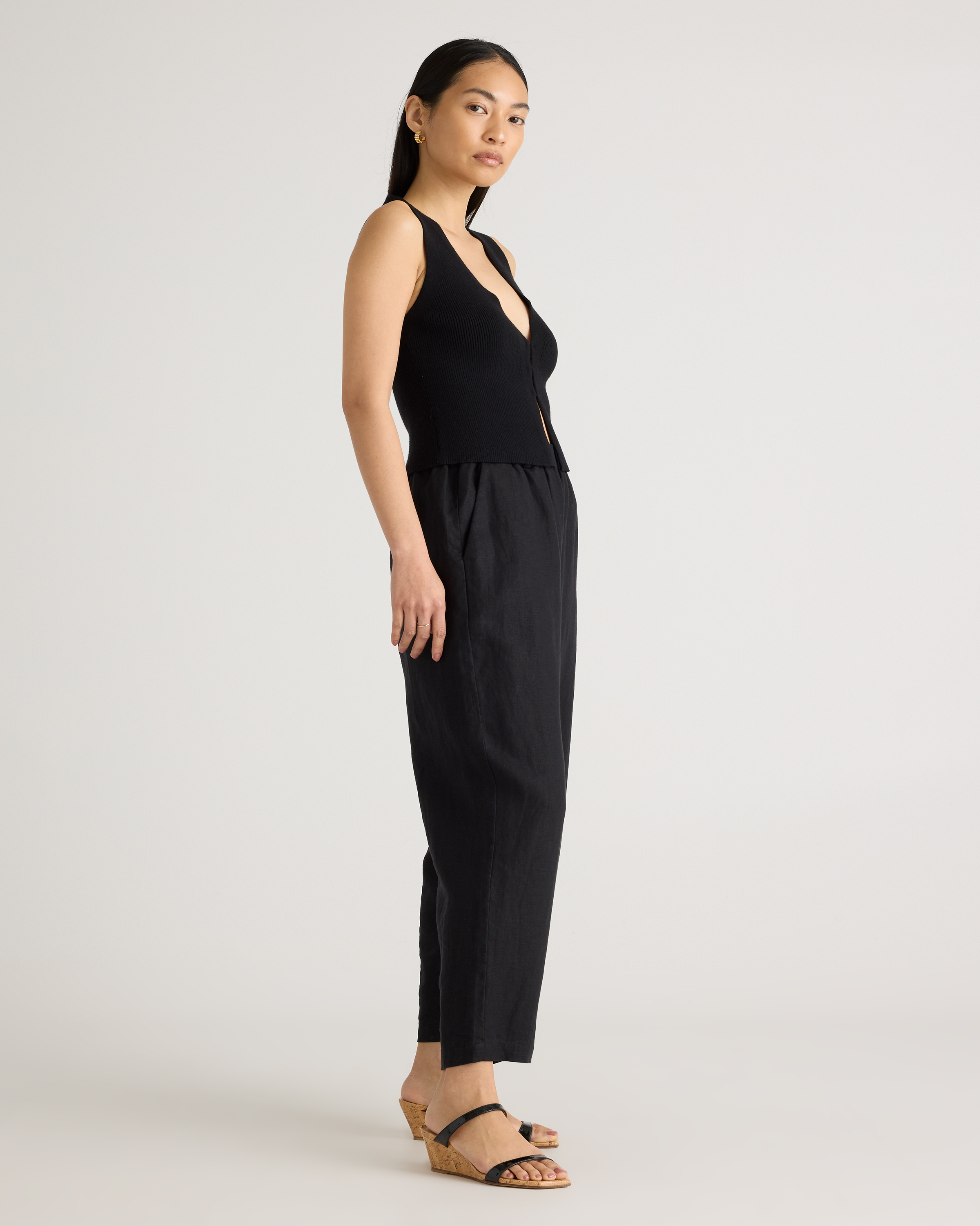 Women's Linen Pants in Black, Size XS by Quince