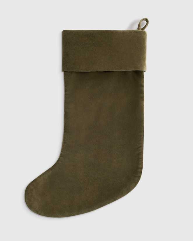 Moss Cotton Velvet Stocking