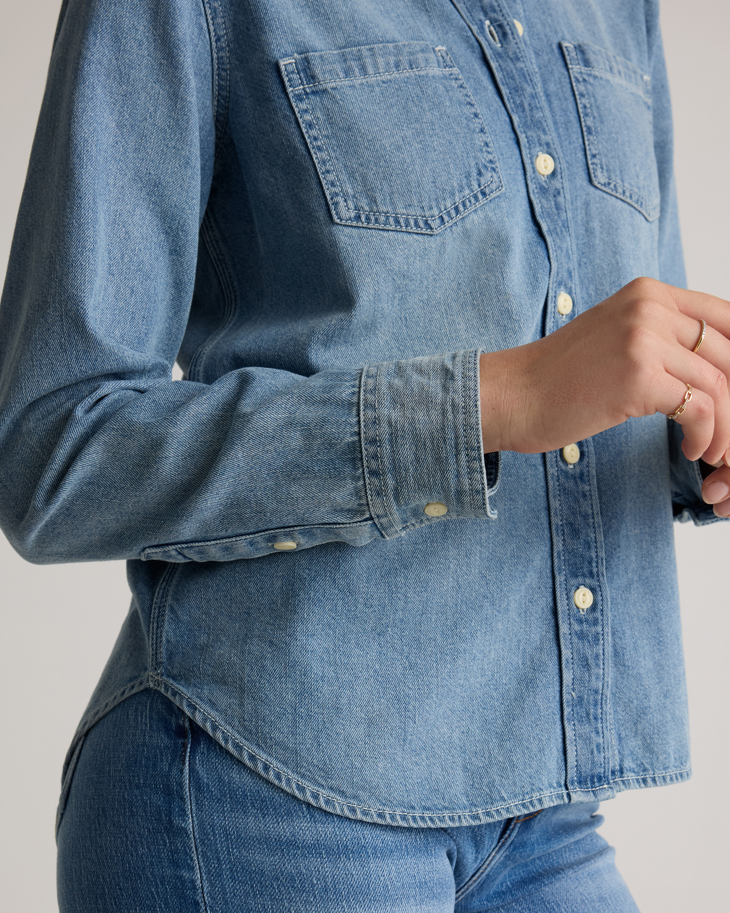 Chemisier Bleu Foncé En Jean (denim) - Taille S, Occasion En Bon état, Style Décontracté