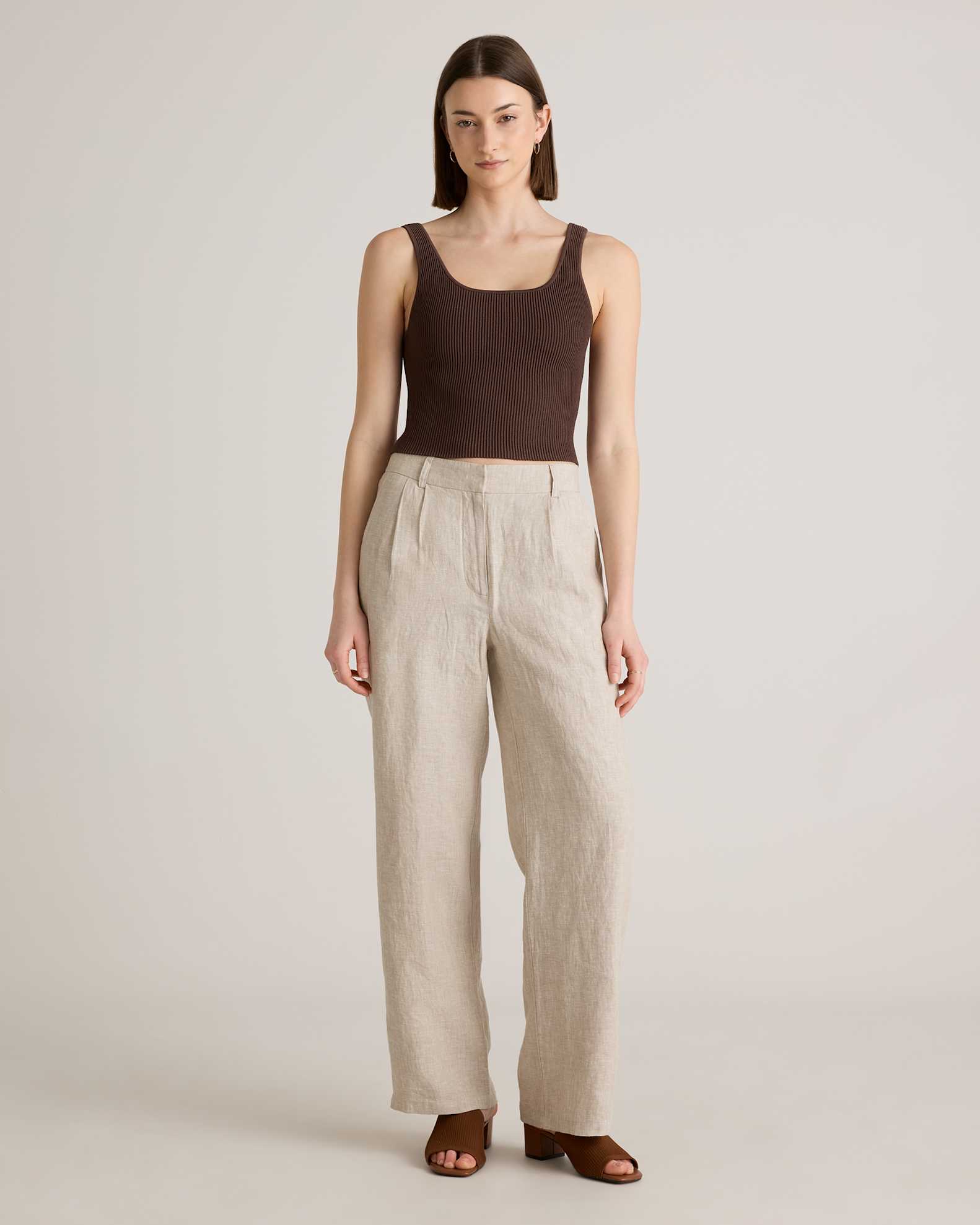 100% European Linen Pleated Trouser