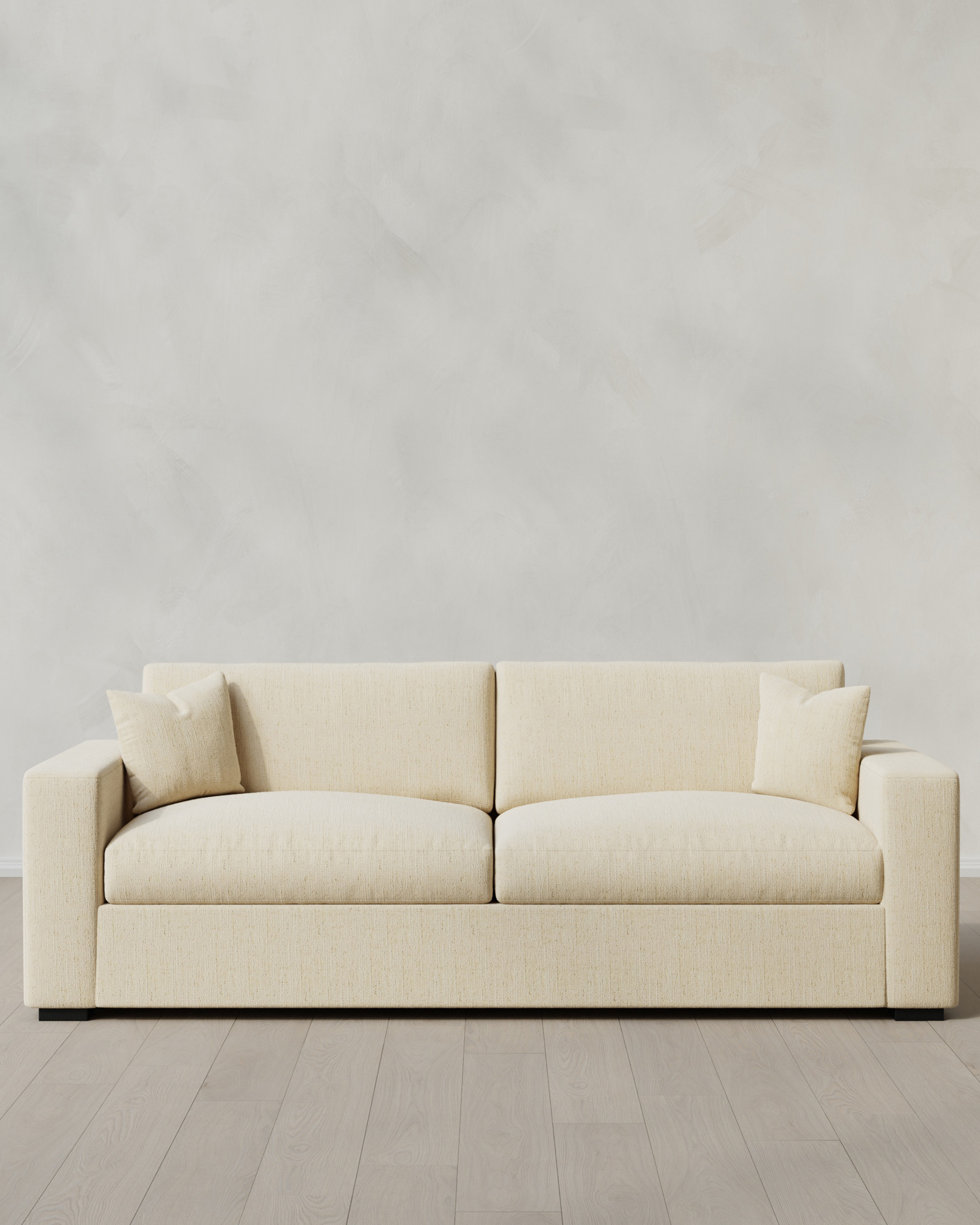 Quince Oasis Sofa in Performance Chenille-Linen Blend in Eggshell, Size 8ft, Polyester