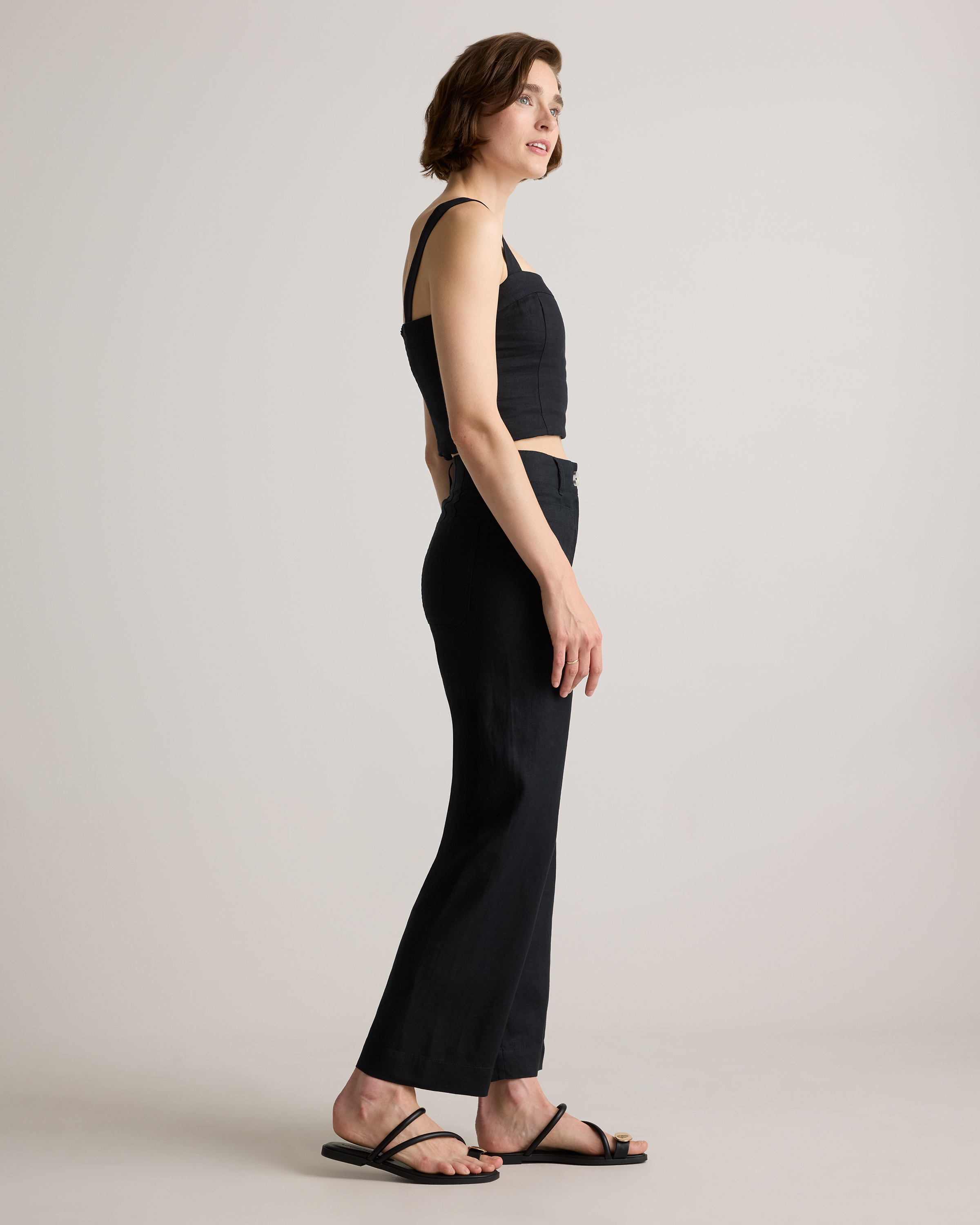 【INCHANT ME】Two Pocket Nylon Long Wide Slacks Two Pocket Nylon Long Wide Slacks (2C) - INCHANT ME
