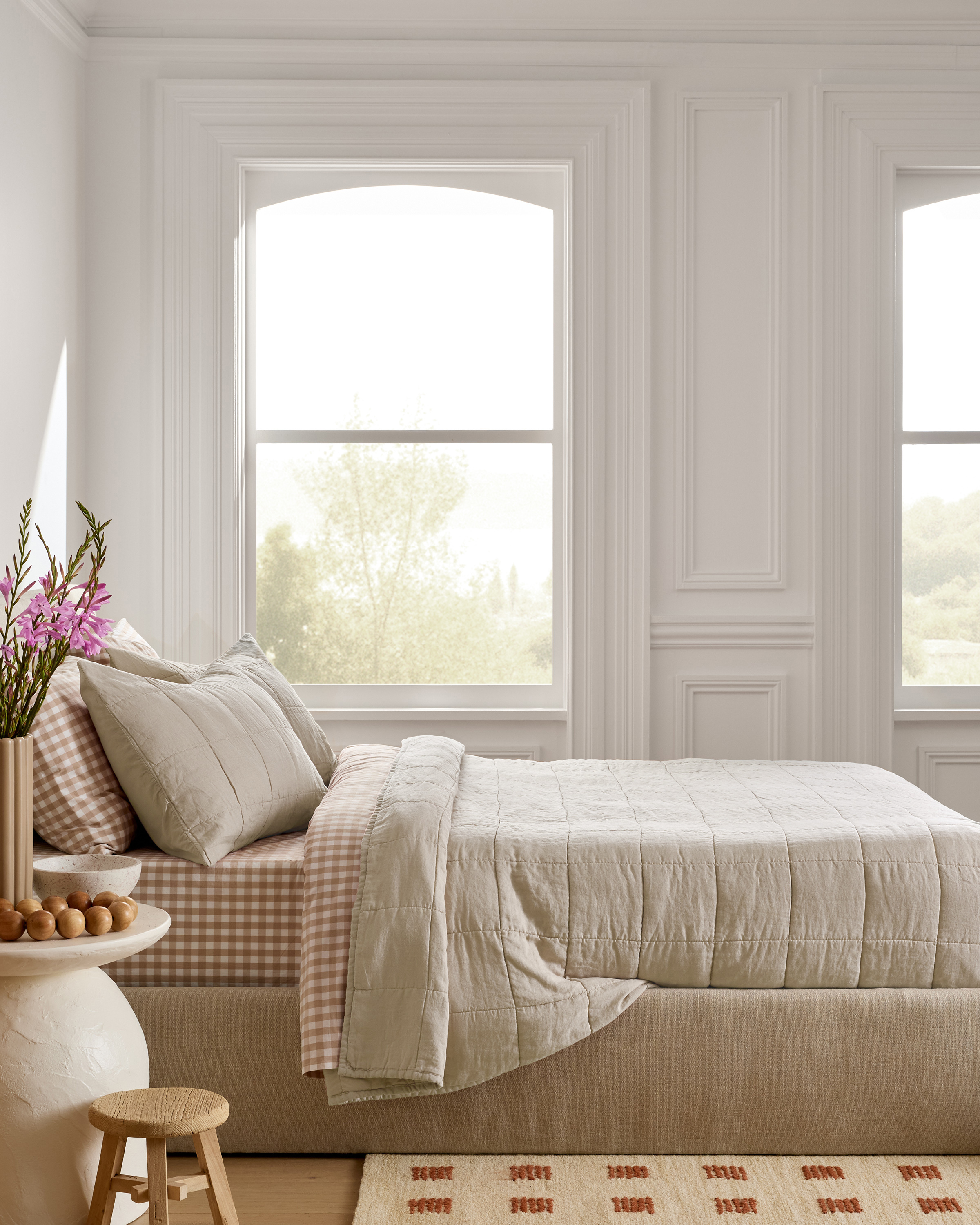 Toffee Lightweight European Linen Box Quilt