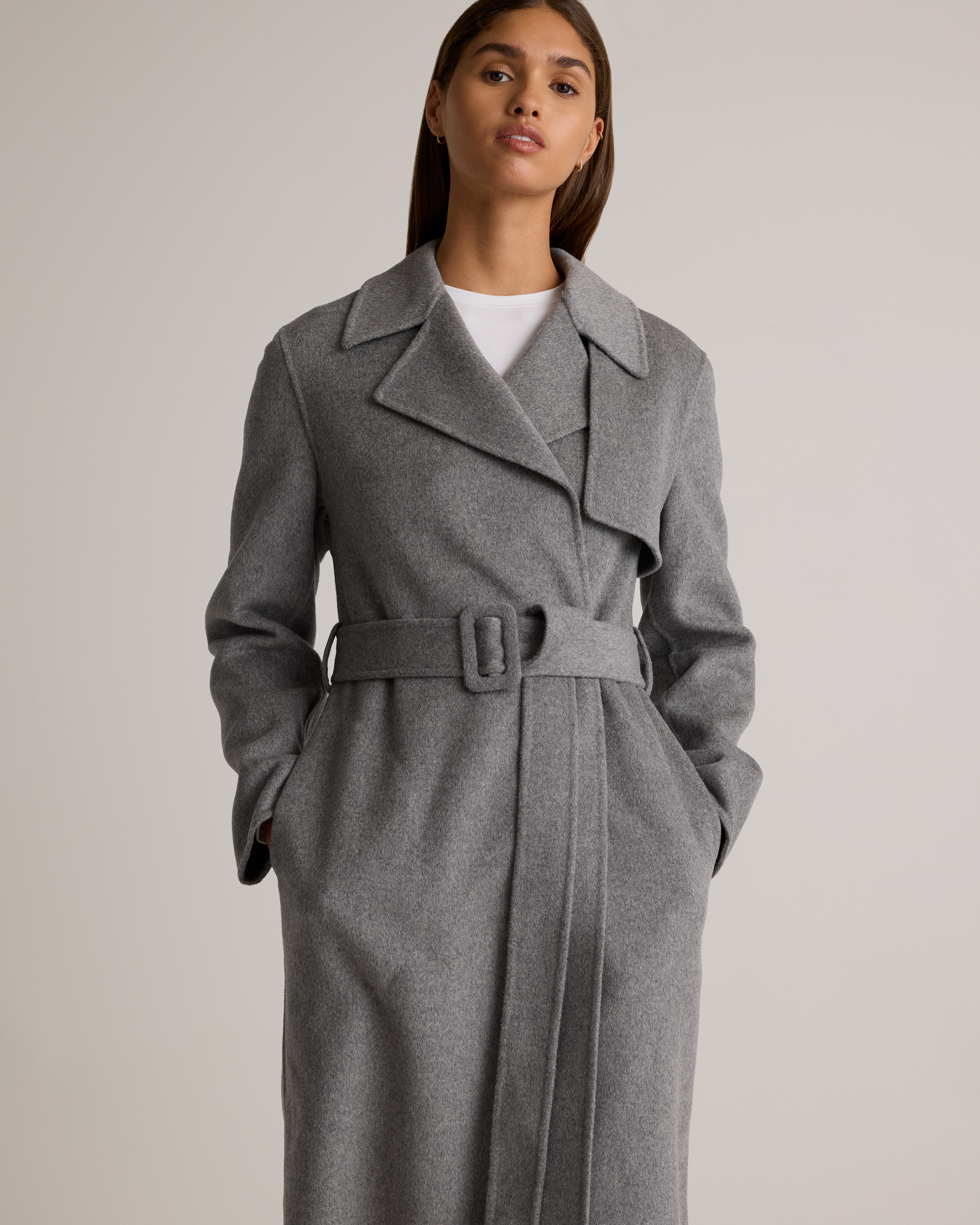 Double-Faced Merino Wool Trench Coat