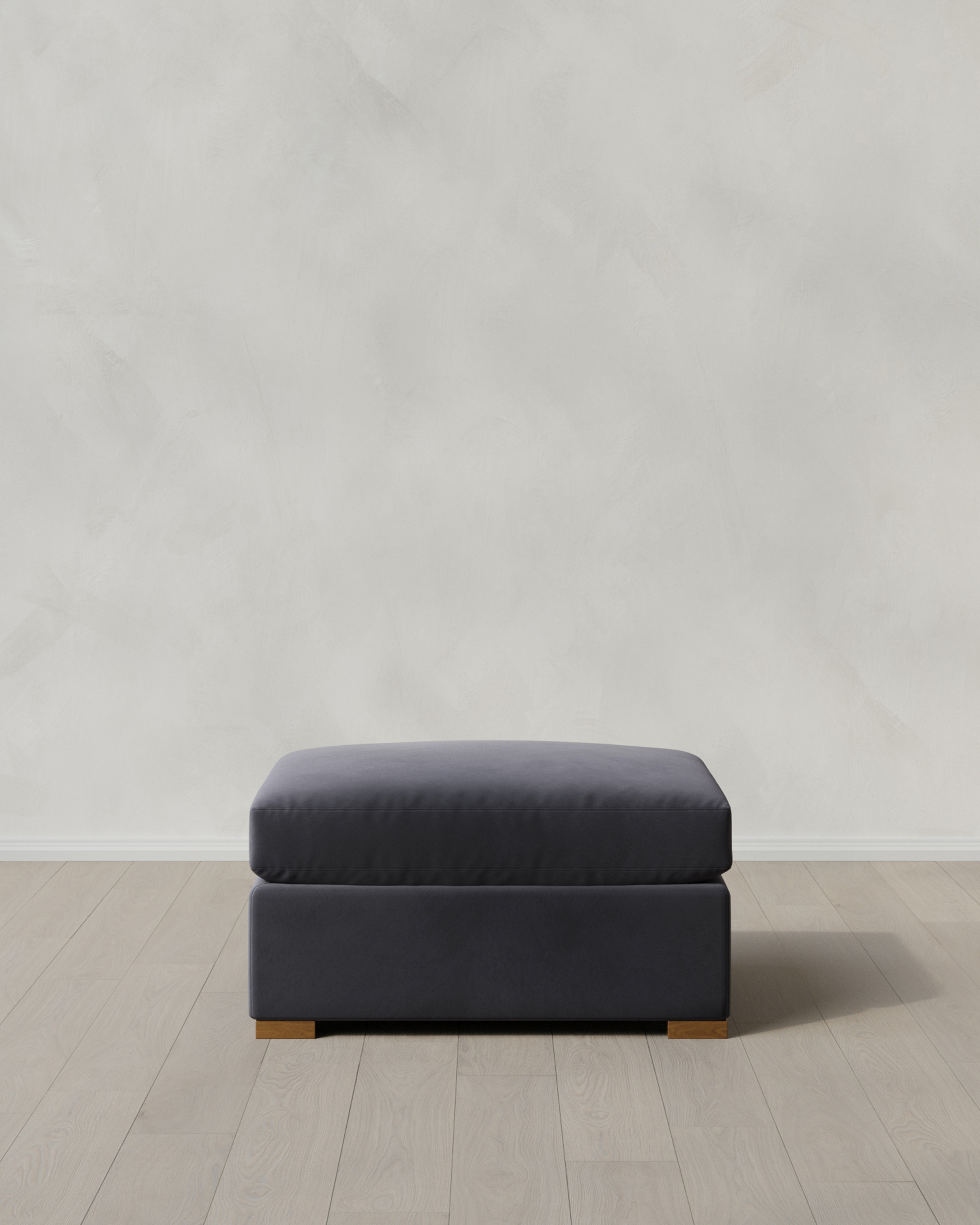 Gunmetal Hollis Slope Arm Ottoman in Performance Velvet
