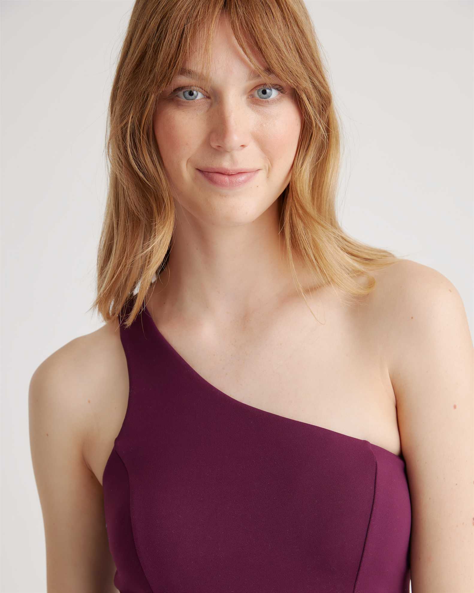 Women's Ultra-Form One-Shoulder Active Dress in Plum, Size Medium, Nylon/Spandex by Quince Women's Ultra-Form One-Shoulder Active Dress in Plum, Size Medium, Nylon/Spandex by Quince
