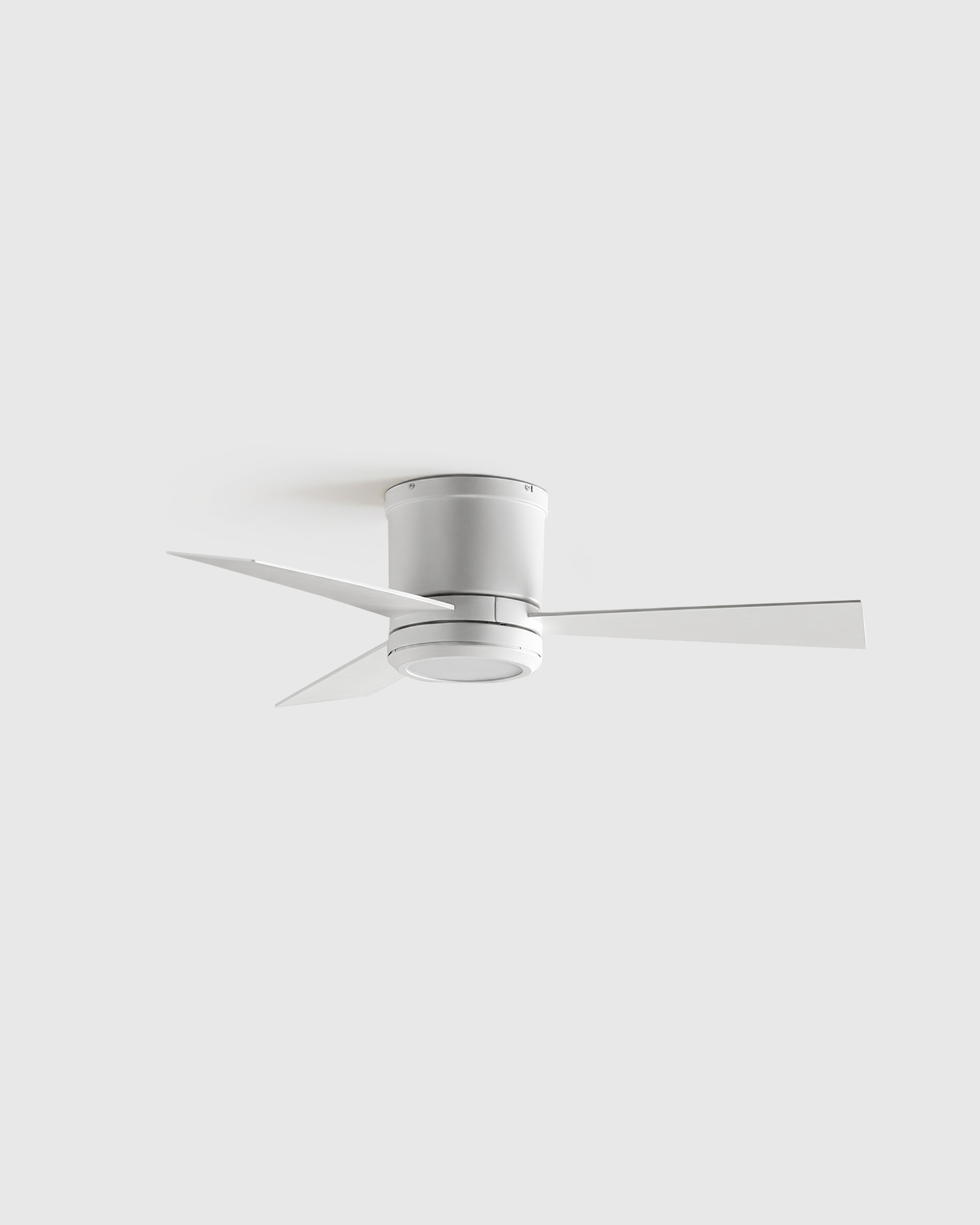 White Simple Metal Hugger LED Ceiling Fan