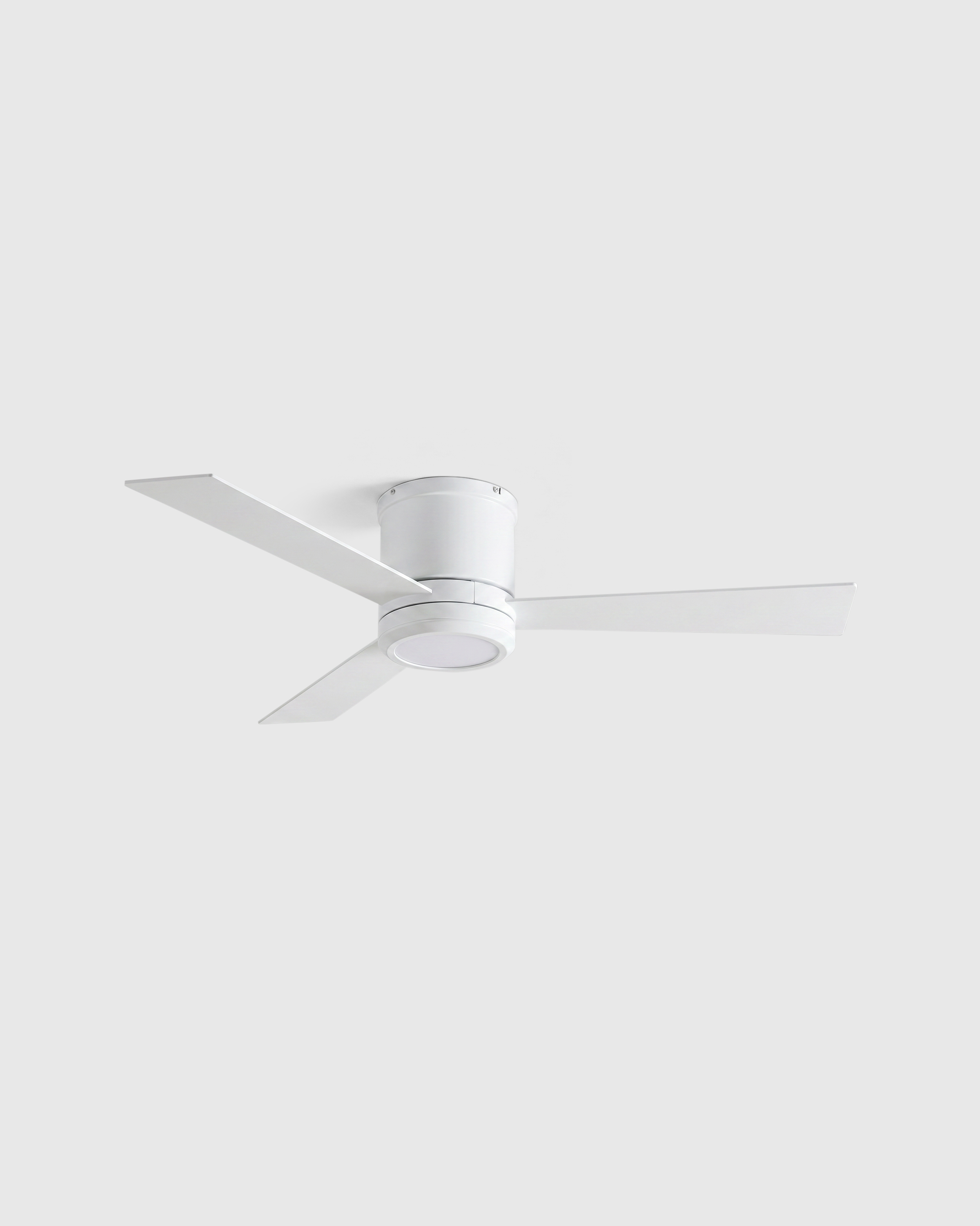 White Simple Metal Hugger LED Ceiling Fan