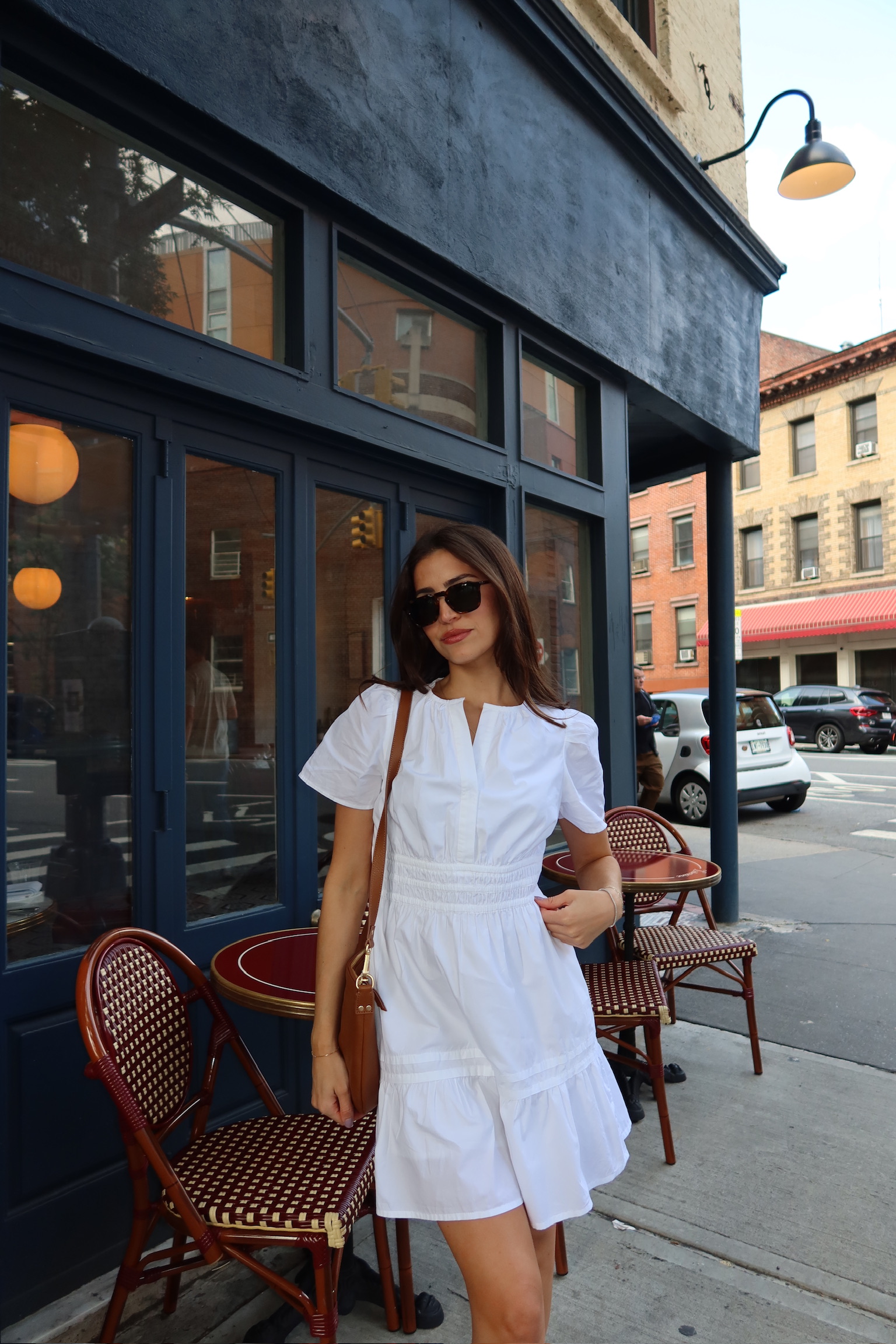 Classic White 100% Organic Cotton Poplin Tiered Mini Dress