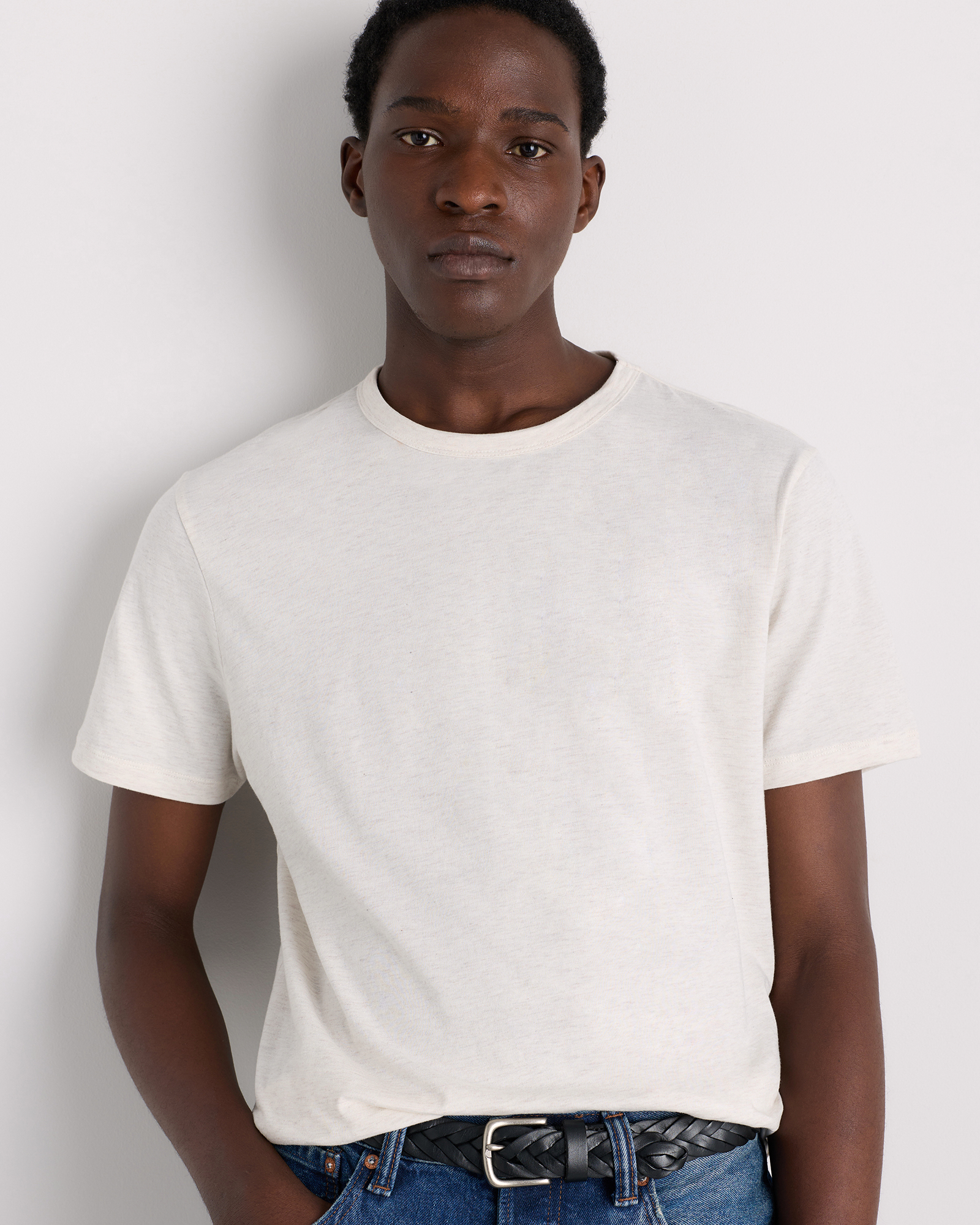 Heather Oatmeal 100% Pima Cotton Luxe Touch Tee