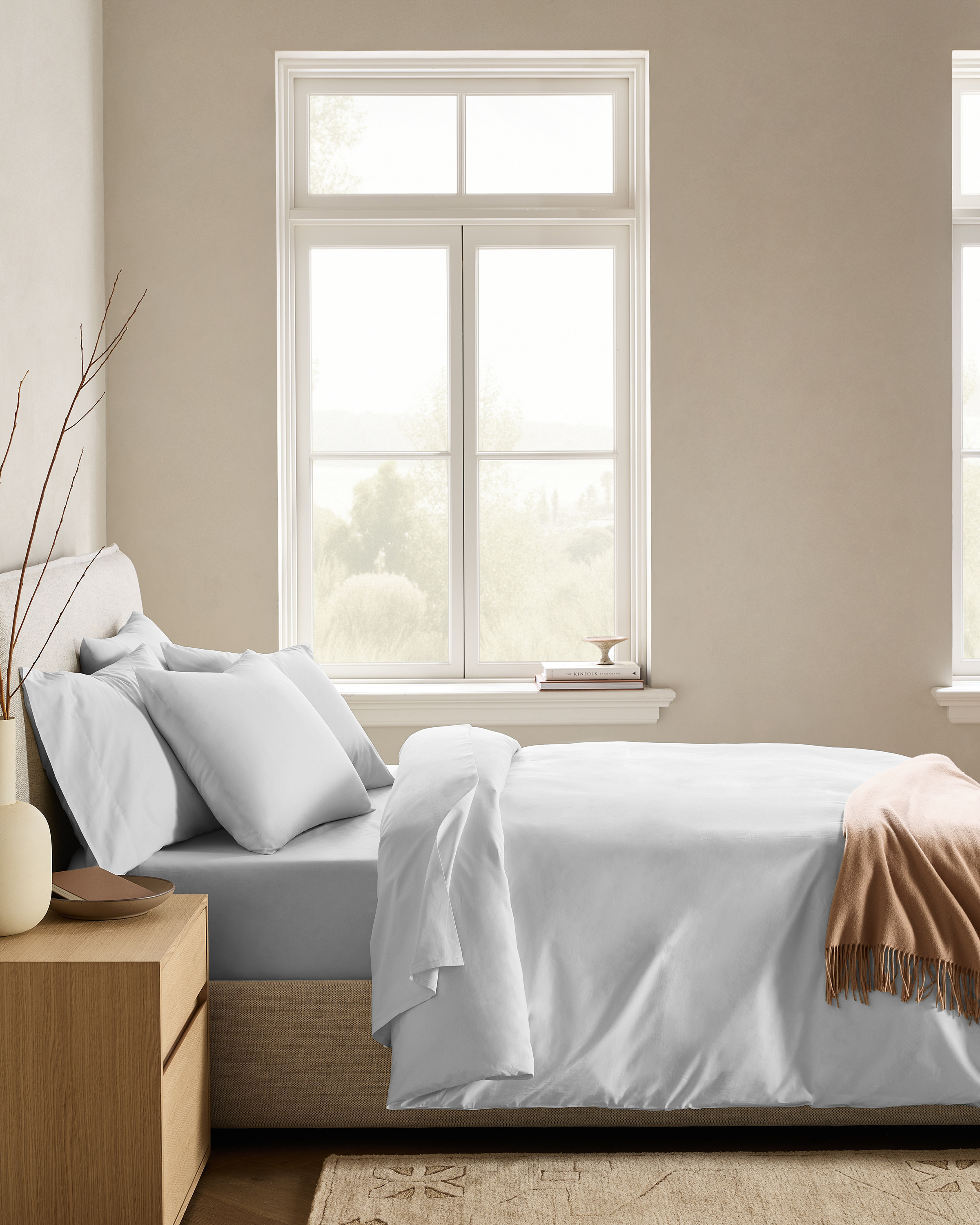 Light Grey Classic Organic Percale Duvet Cover