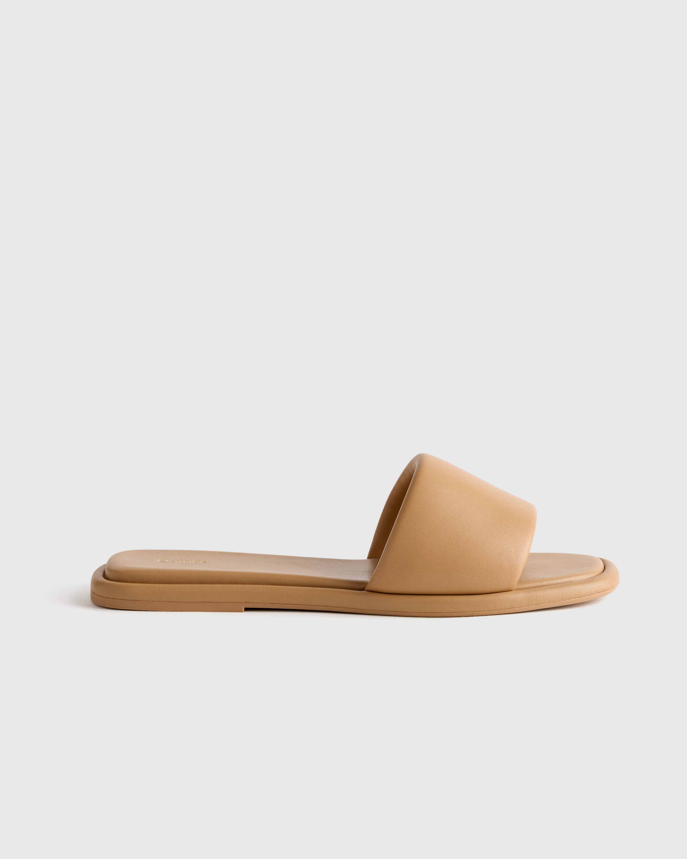 Cashew Italian Leather Slide Sandal