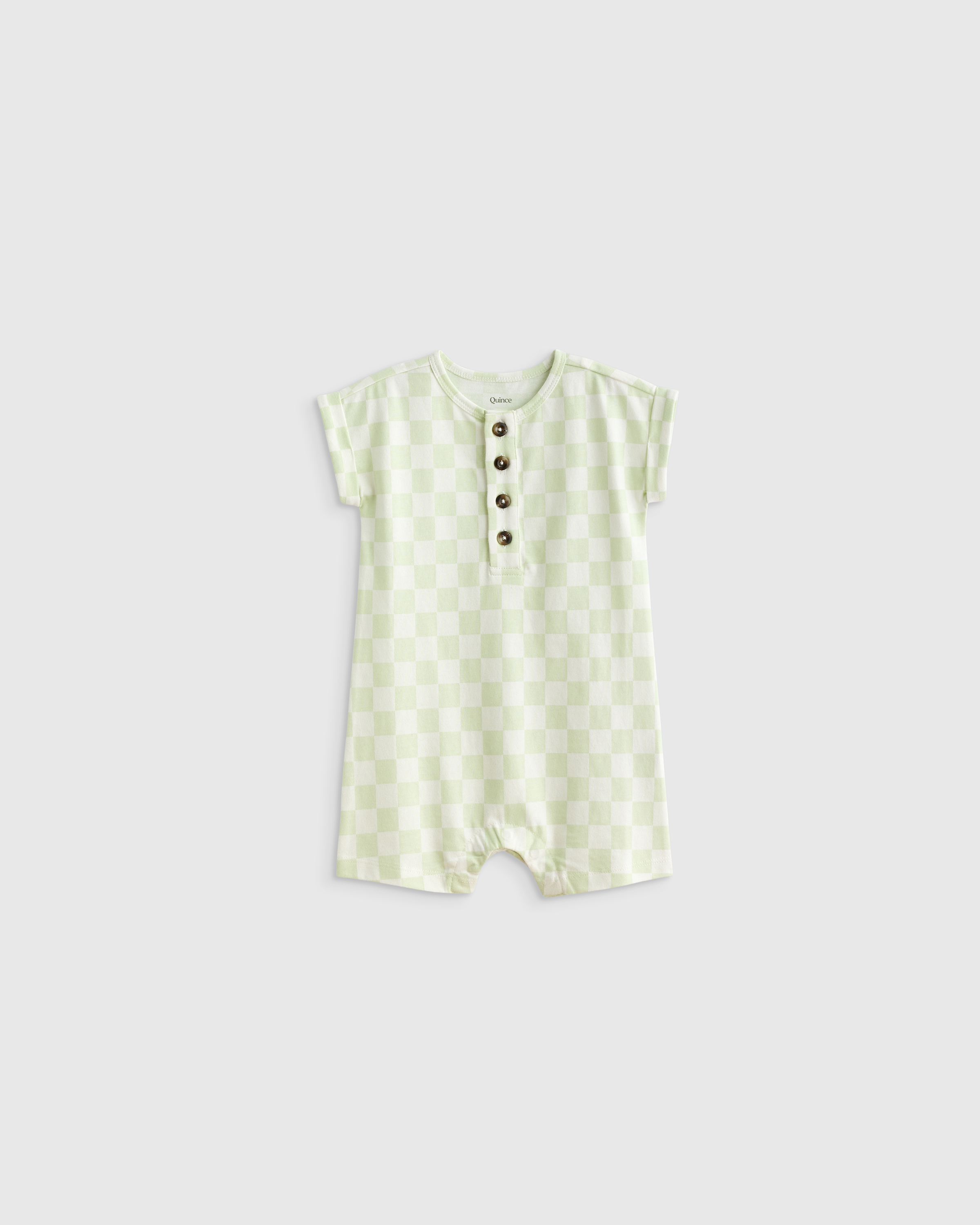Aqua Check 100% Organic Cotton Romper 