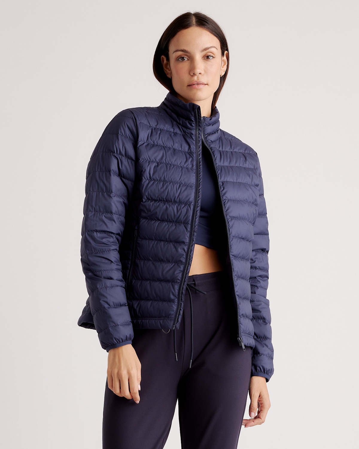 Lightweight Down Packable Puffer Jacket in Navy