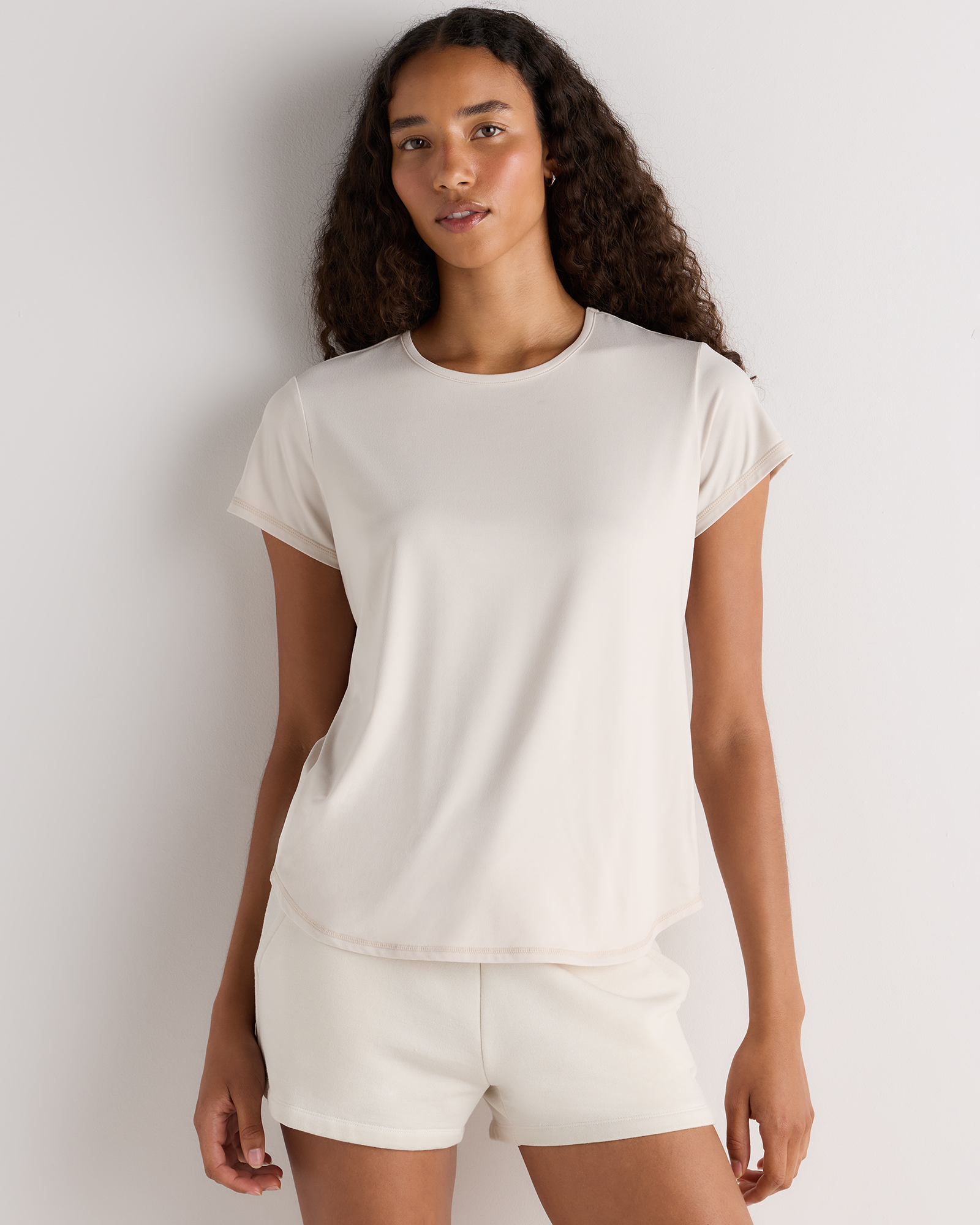 Solid Chalk Flowknit Breeze Tee