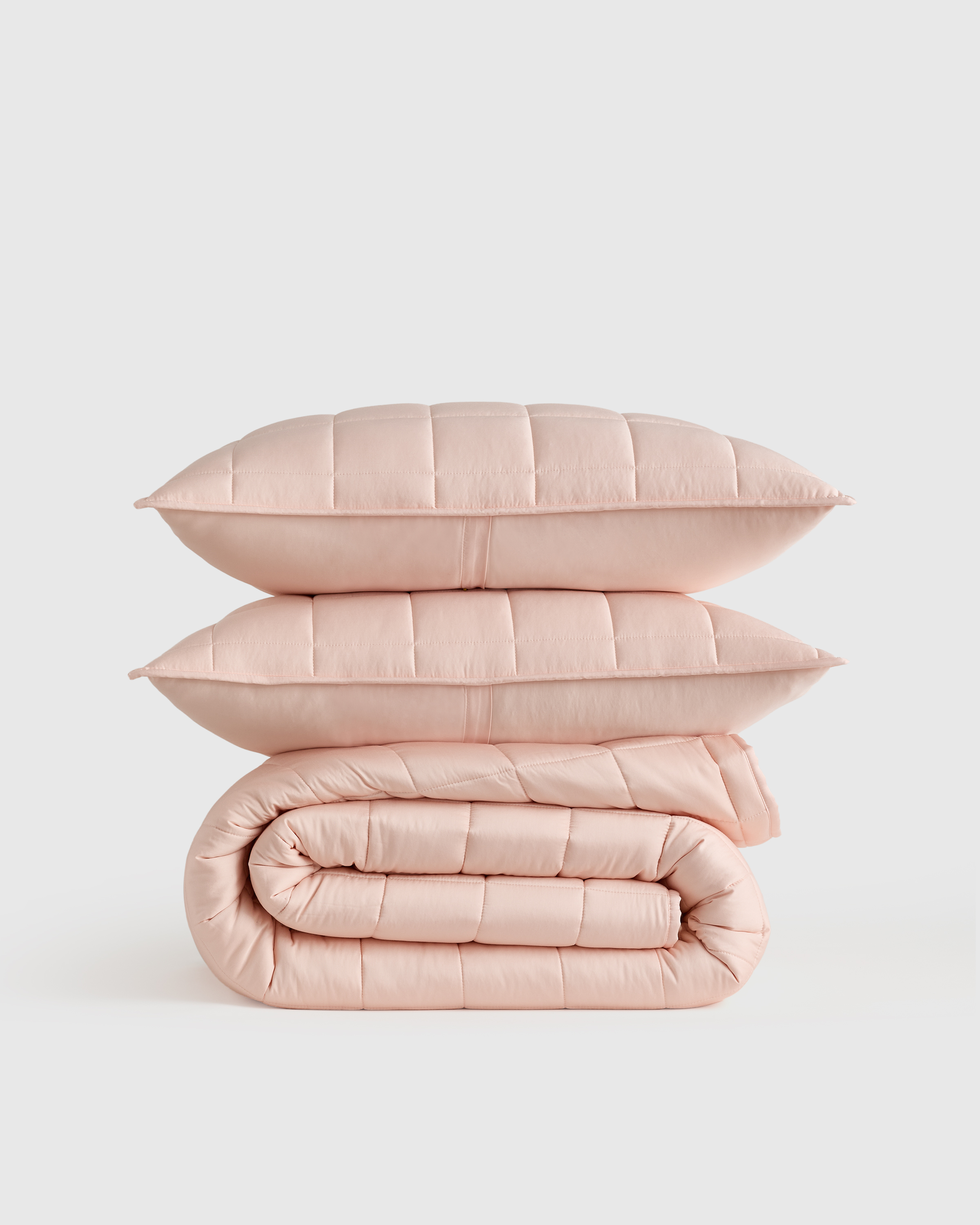 Soft Pink Bamboo Box Quilt Set