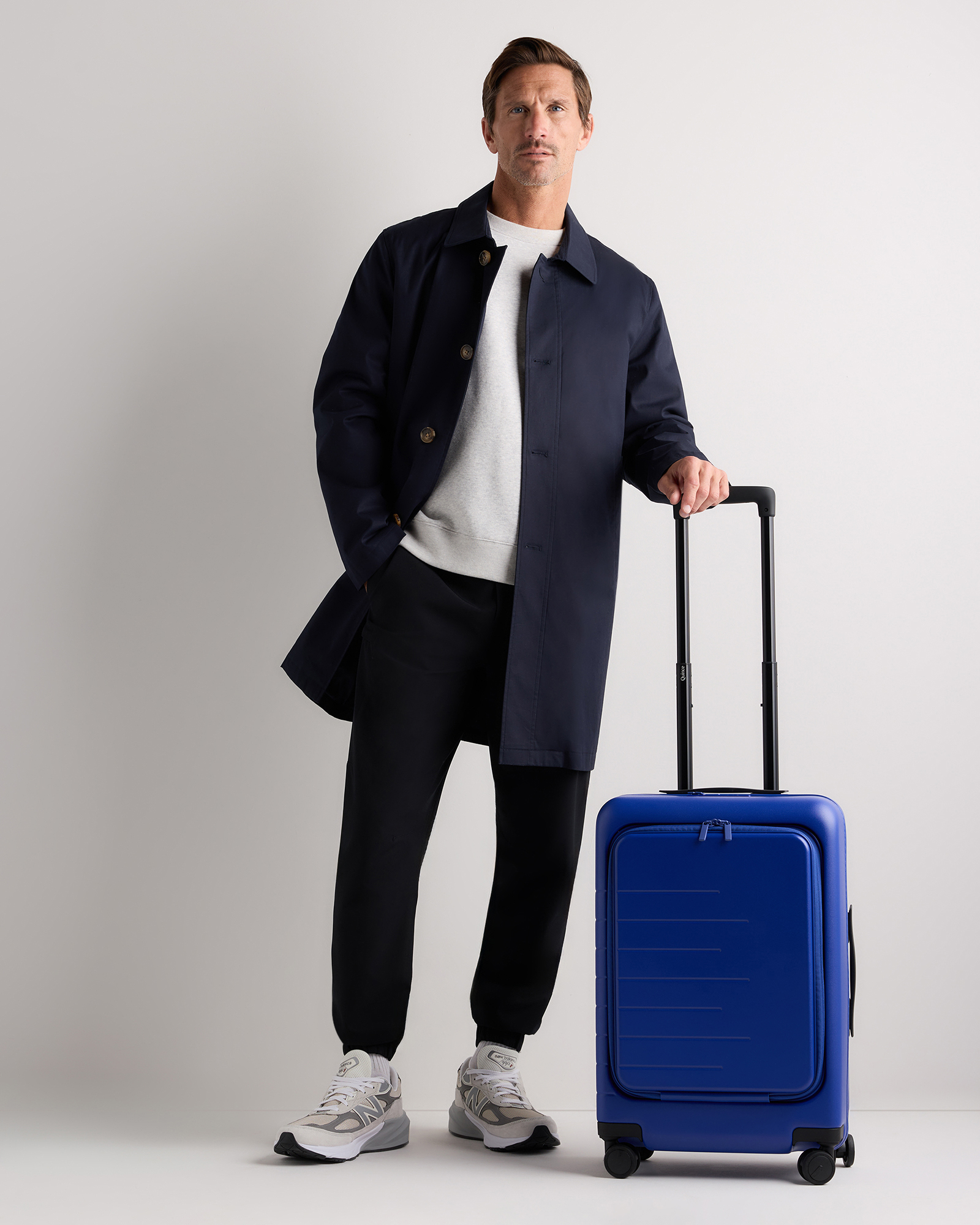 Front Pocket Carry-On Suitcase in Coastal Cobalt Front Pocket Carry-On Suitcase in Coastal Cobalt