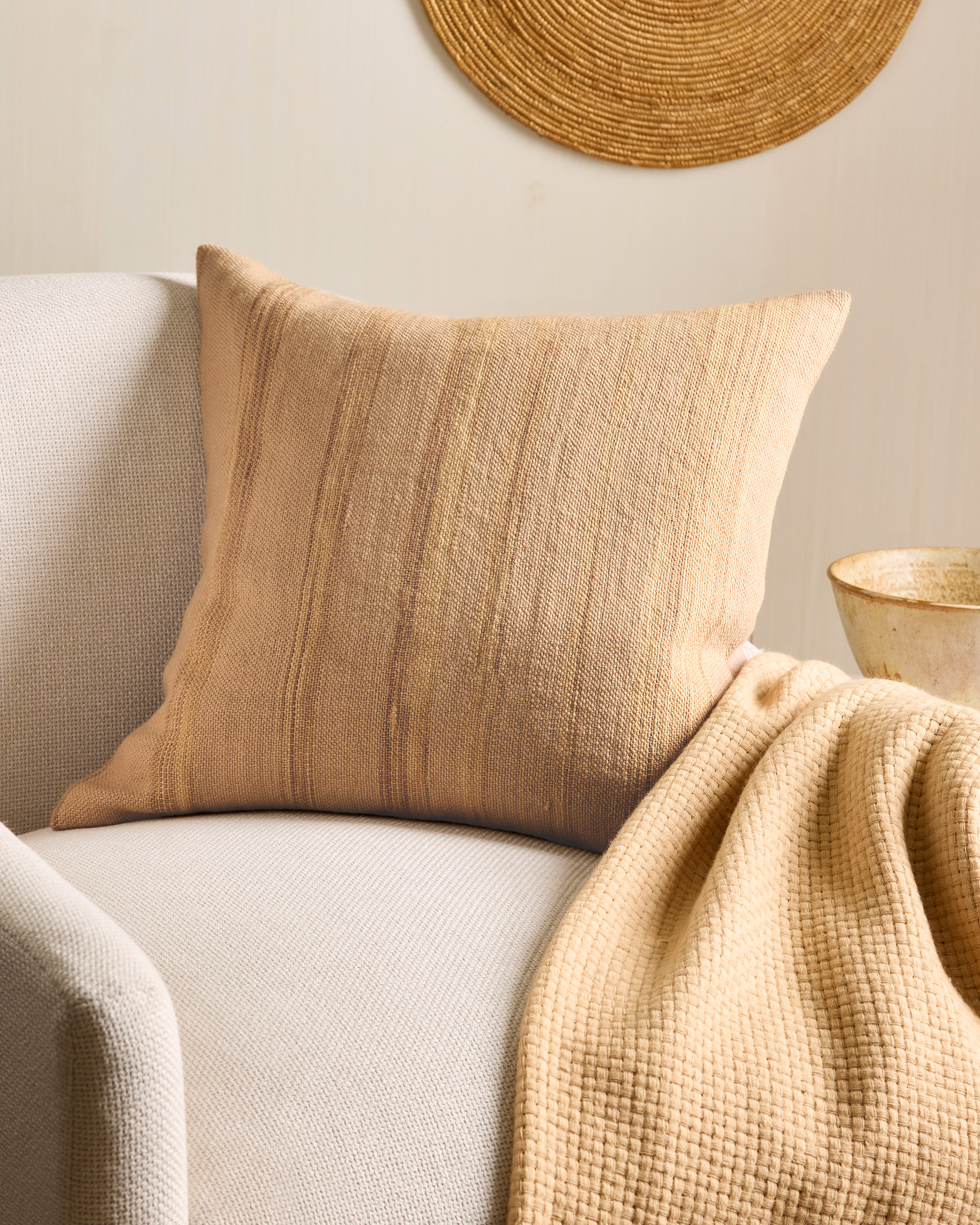 Soft Blush Melange Stripe Pillow Cover