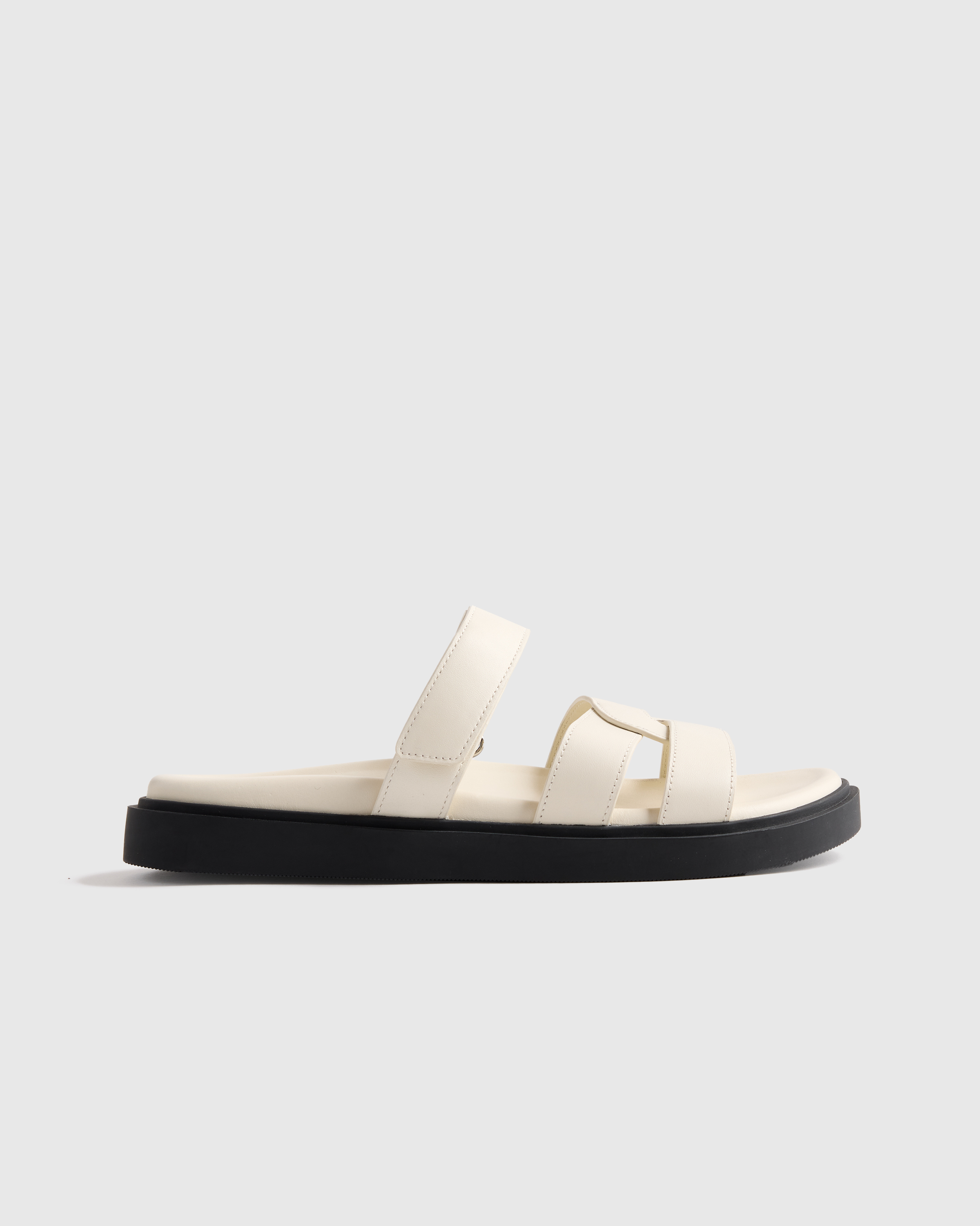Bone Italian Leather Sport Slide Sandal