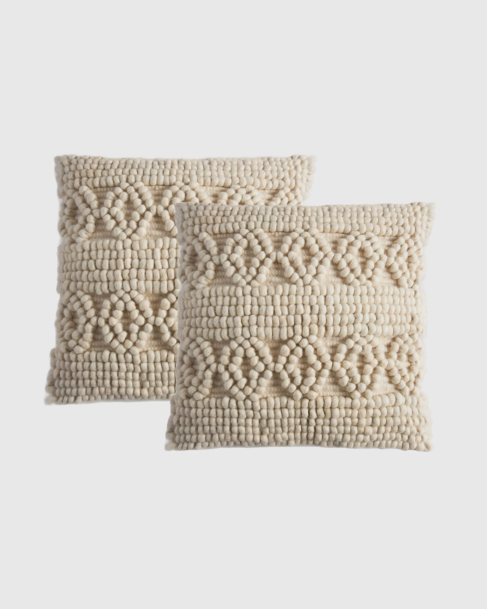Kai Wool Pillow Cover - Set of 2 in Ivory
