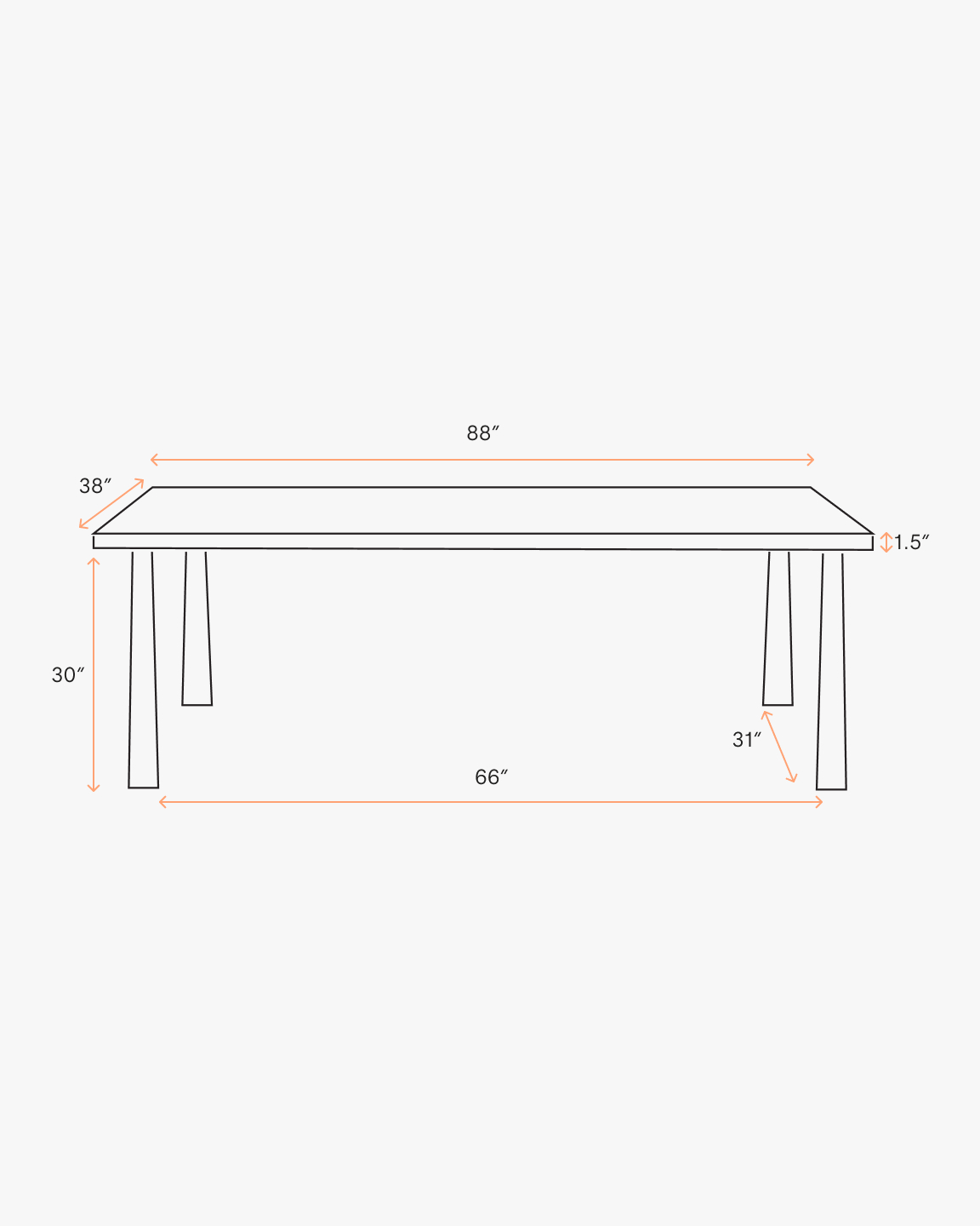 Solid Wood Dining Table with Rounded Legs - thumbnail 10