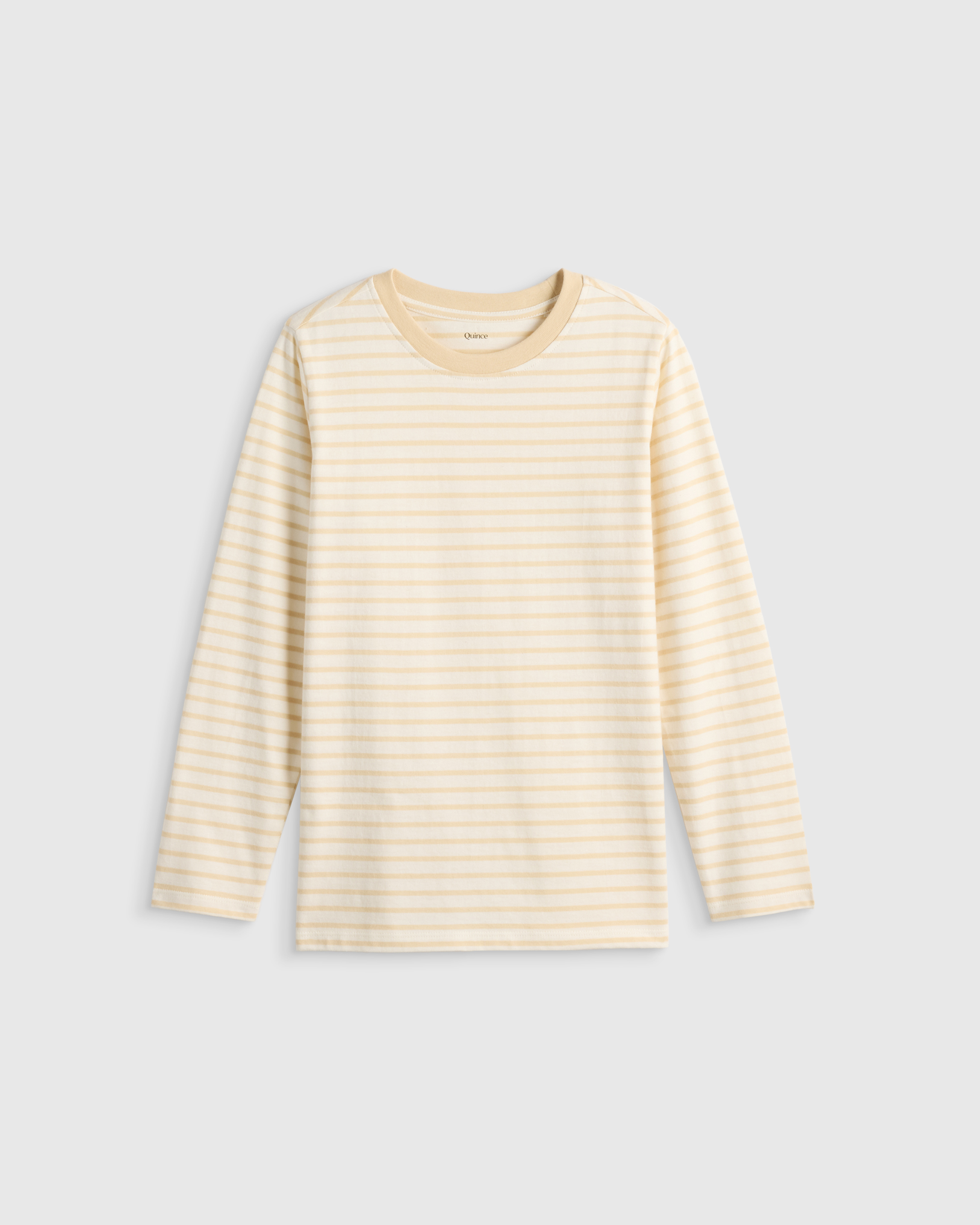 Oatmeal Stripe 100% Organic Cotton Jersey Long Sleeve Tee 