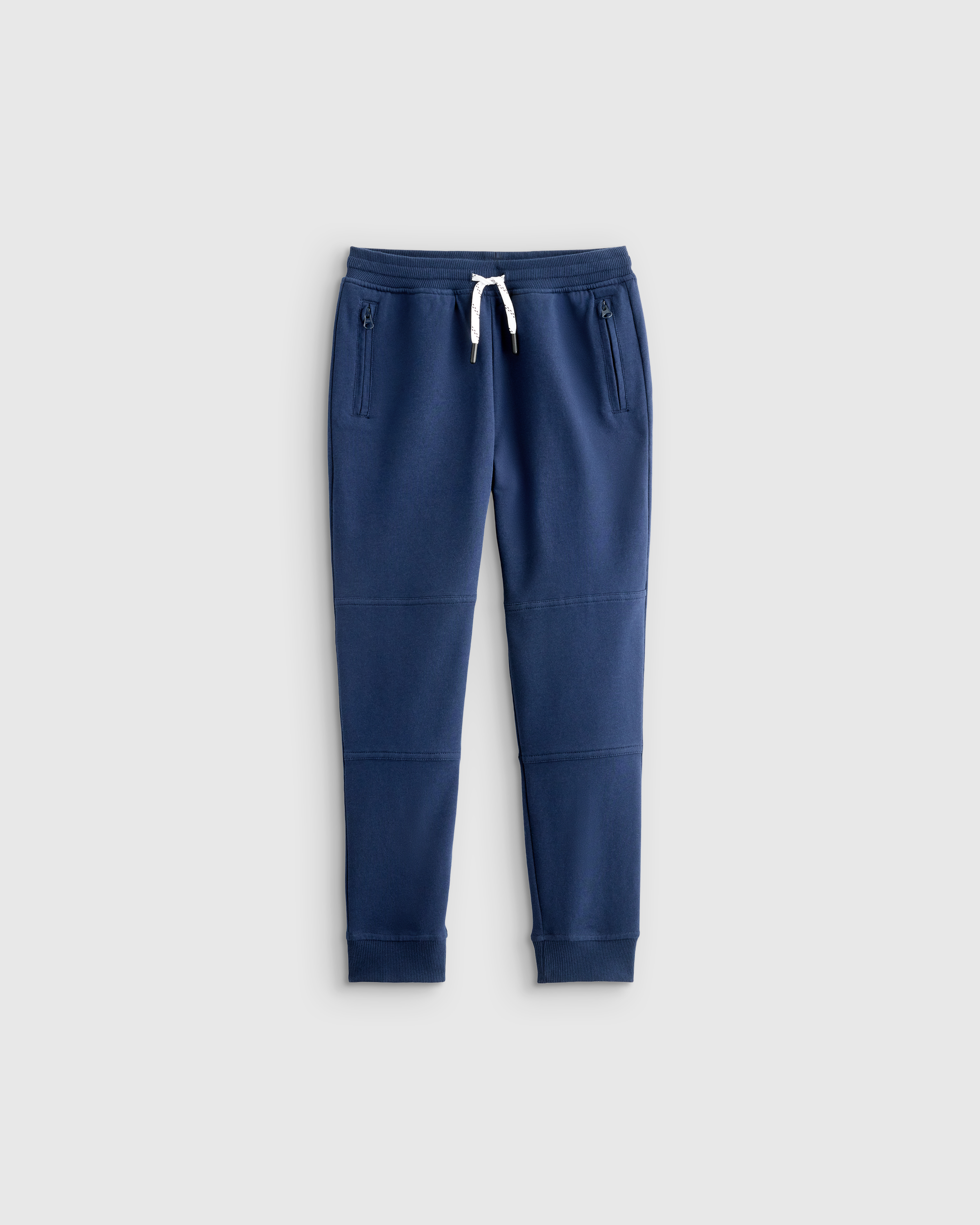 Navy Organic Cotton French Terry Reinforced Knee Slim Jogger