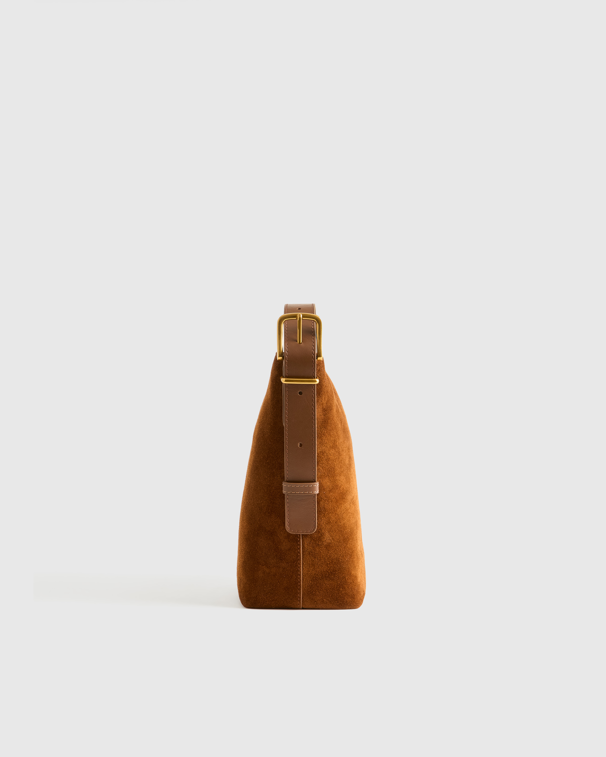 Italian Suede Bucket Crossbody in Whiskey | Quince Canada