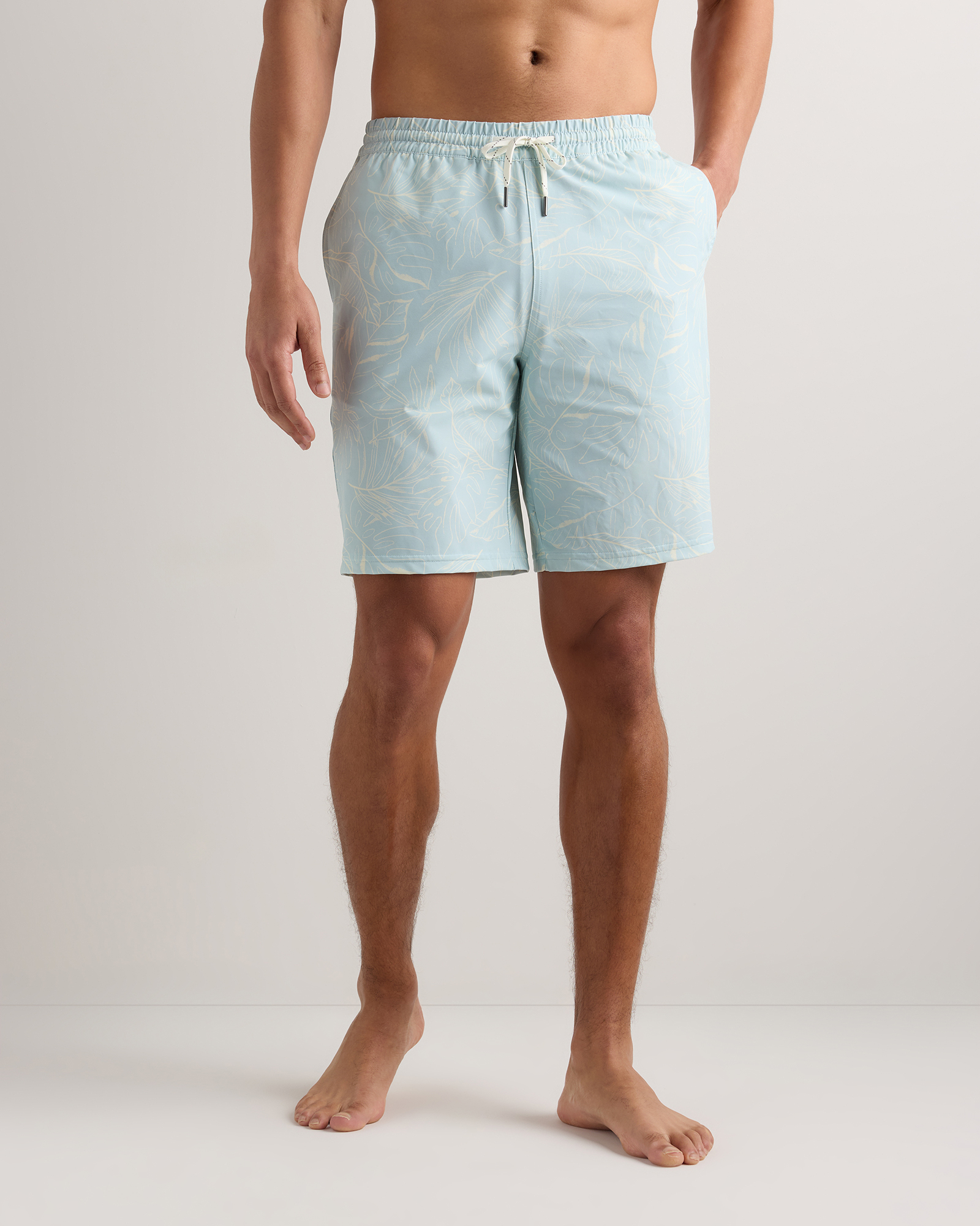 Tropical Floral Italian Swim Trunks - 9"