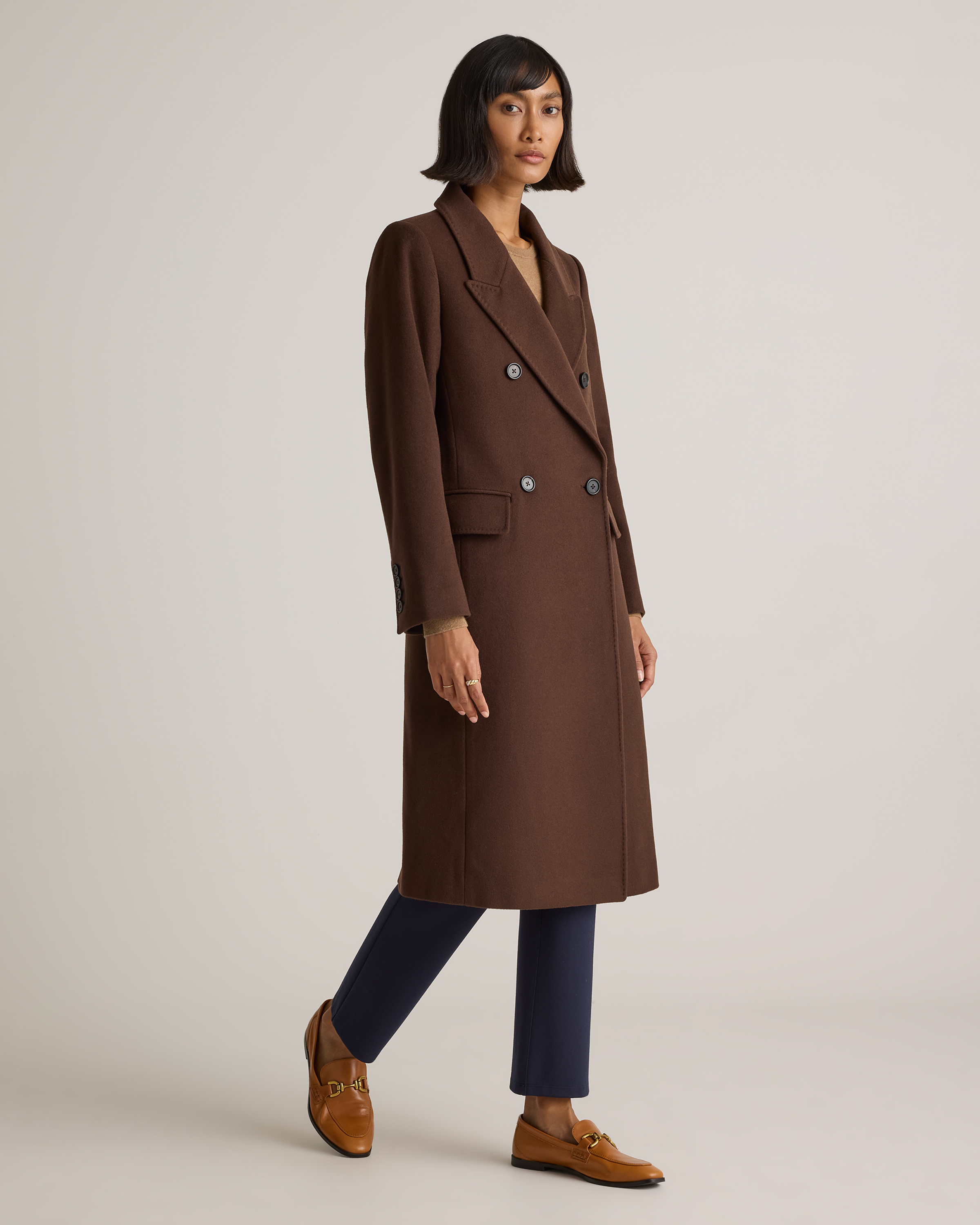 ジャケット・アウター MAXI-LENGTH DOUBLE BREASTED COAT Italian Wool Double-Breasted Coat