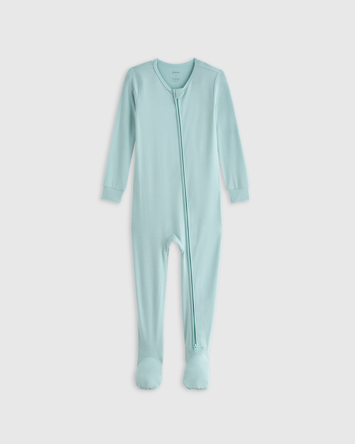 Quince Bamboo Footie Pajama In Sage Mist