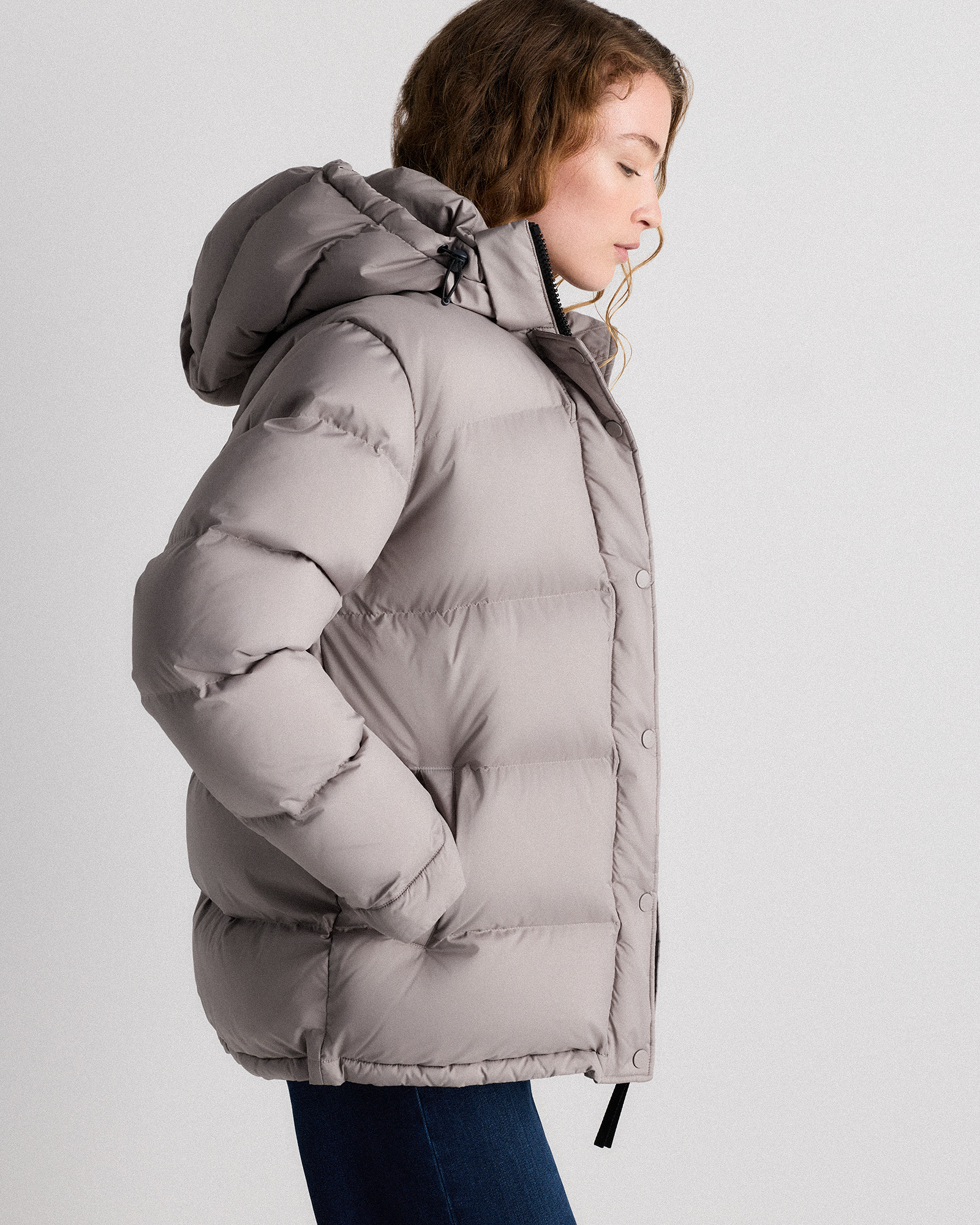 Responsible Down Puffer Jacket in Morel Grey