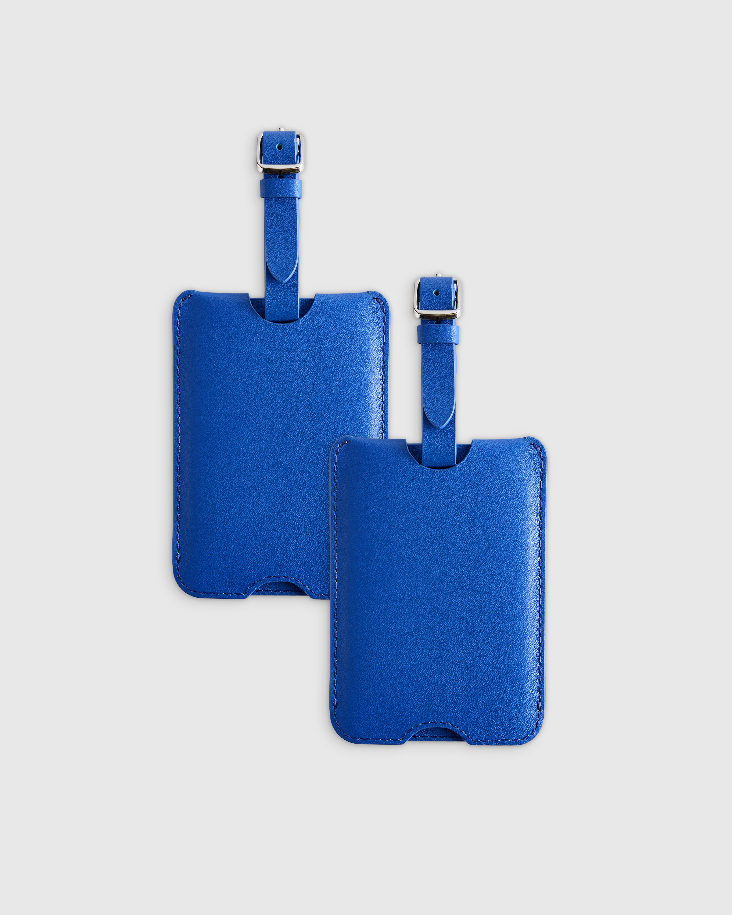 Cobalt Blue Nappa Leather Luggage Tag (2-Pack)